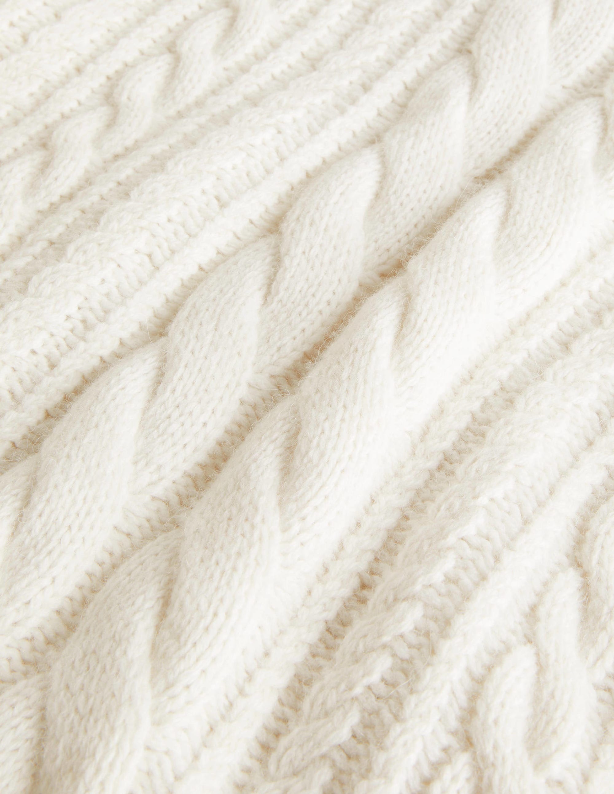 Cable Knit Jumper-Ivory - Image 6