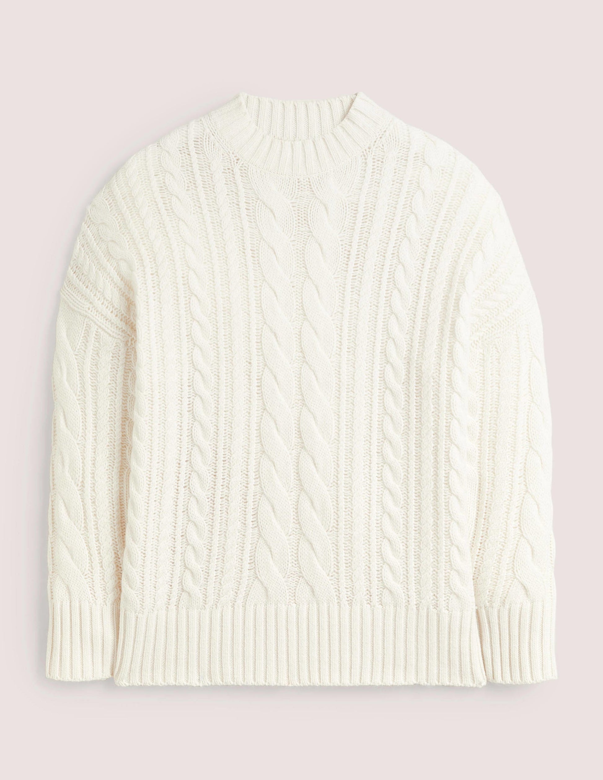 Cable Knit Jumper-Ivory-7