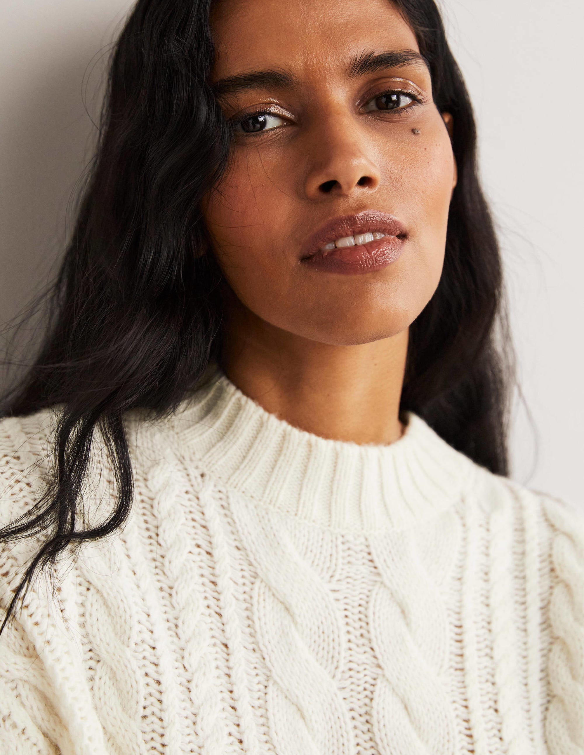 Cable Knit Jumper-Ivory - Image 2