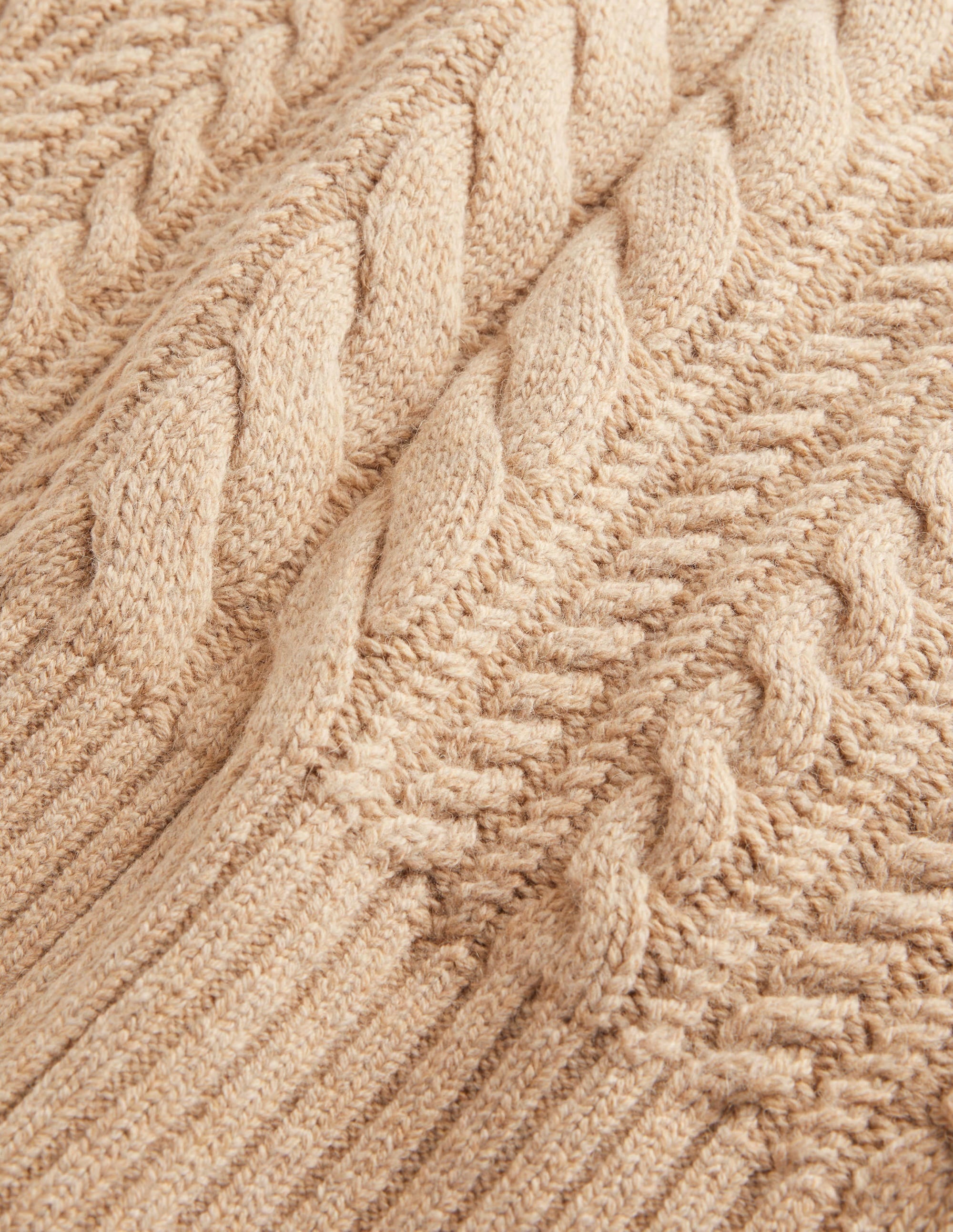 Cable Knit Jumper-Chinchilla Melange - Image 5