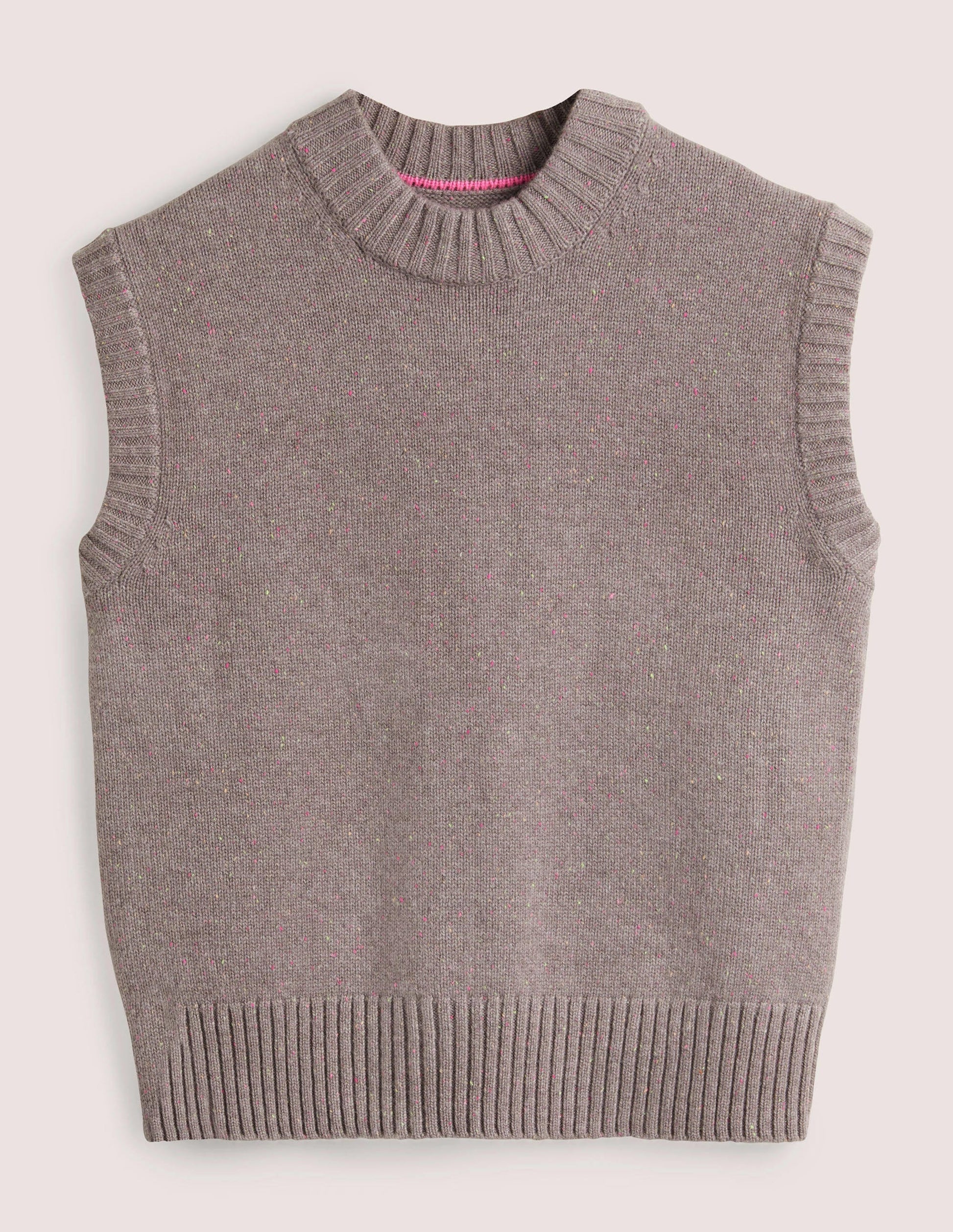 Chunky Cashmere Crew Neck Tank-Grey, Multi Nep-6