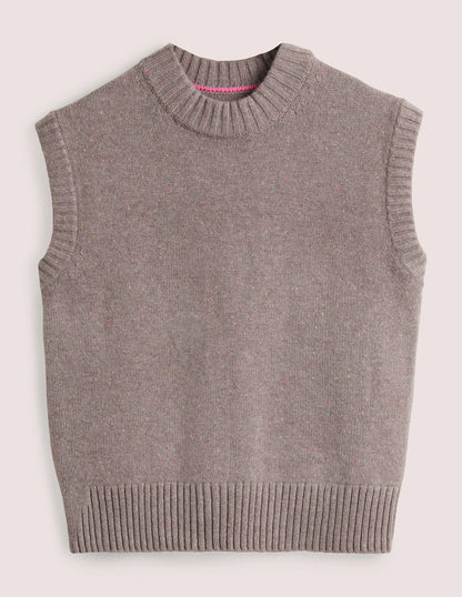 Chunky Cashmere Crew Neck Tank-Grey, Multi Nep-6