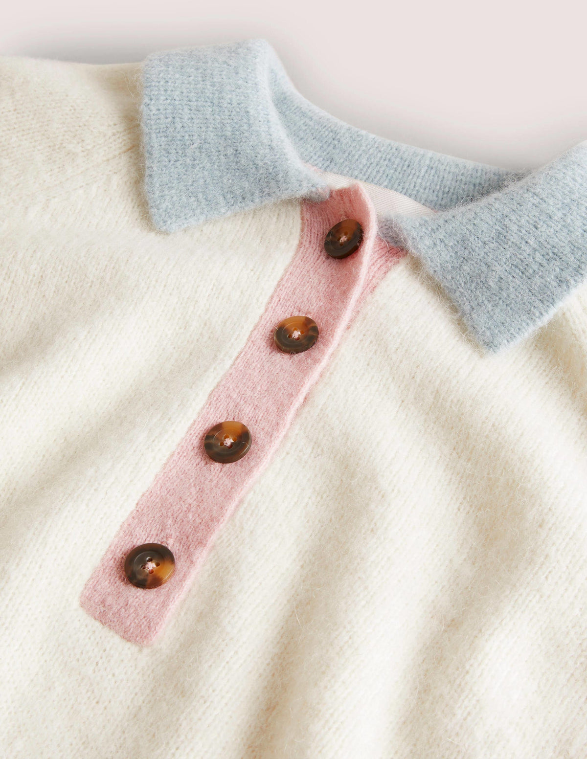 Fluffy Henley Jumper-Ivory, Surf - Image 6
