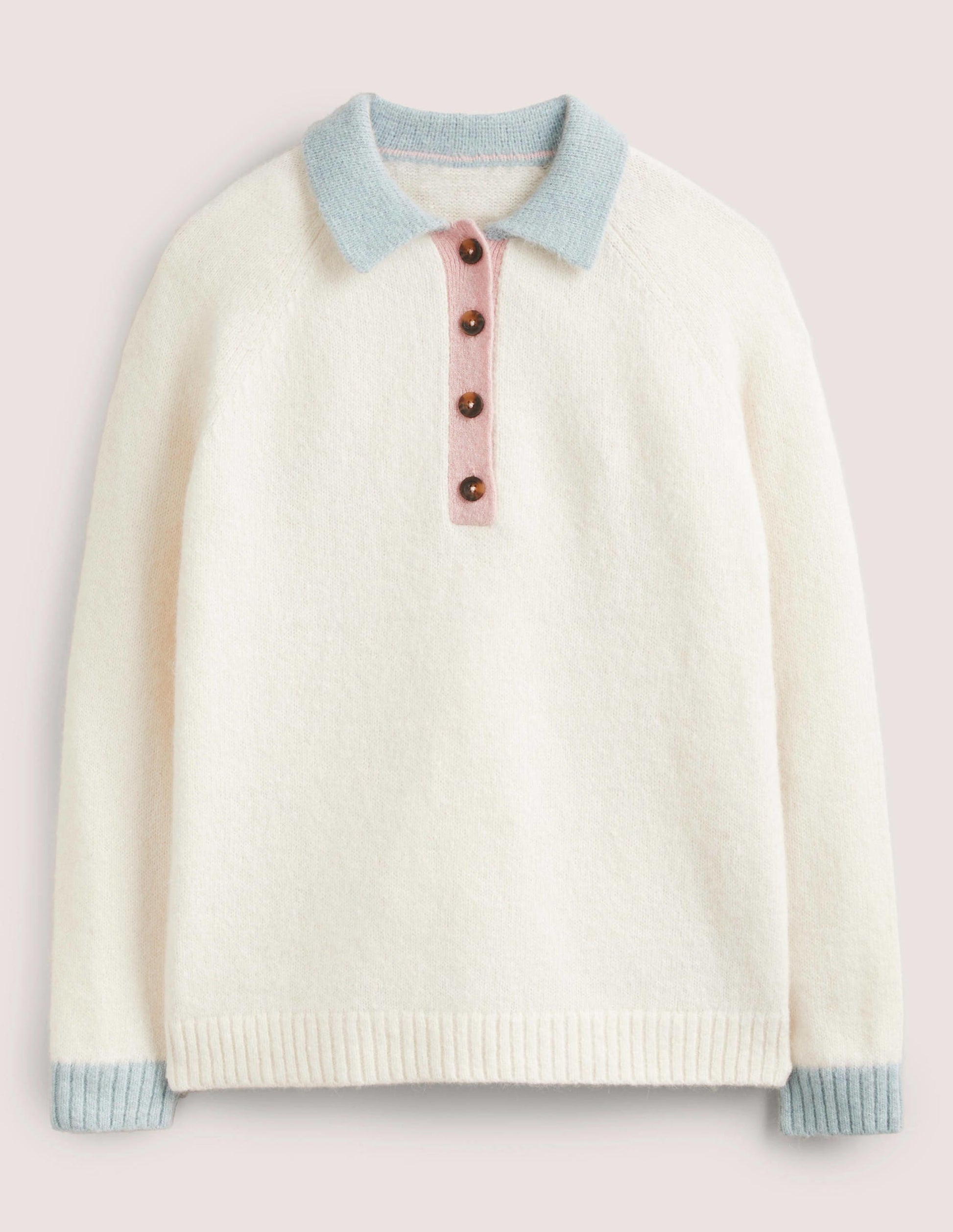 Fluffy Henley Jumper-Ivory, Surf-7