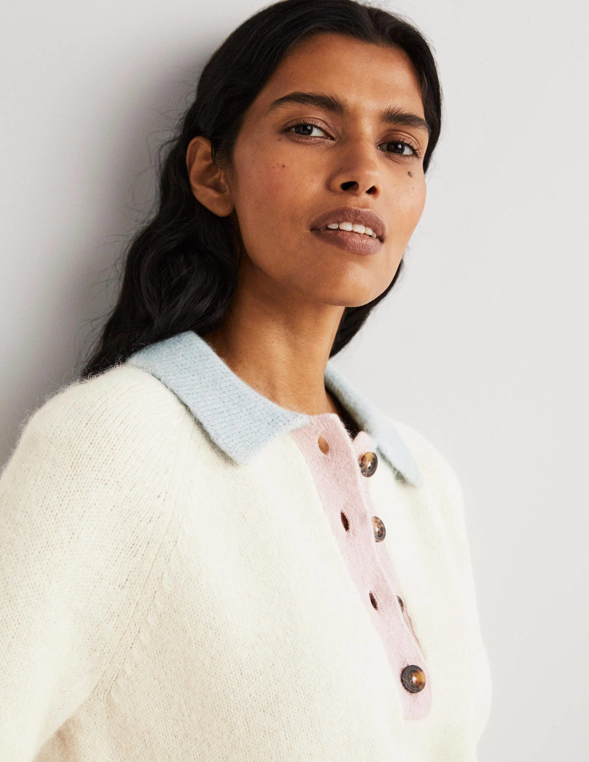 Fluffy Henley Jumper-Ivory, Surf - Image 2