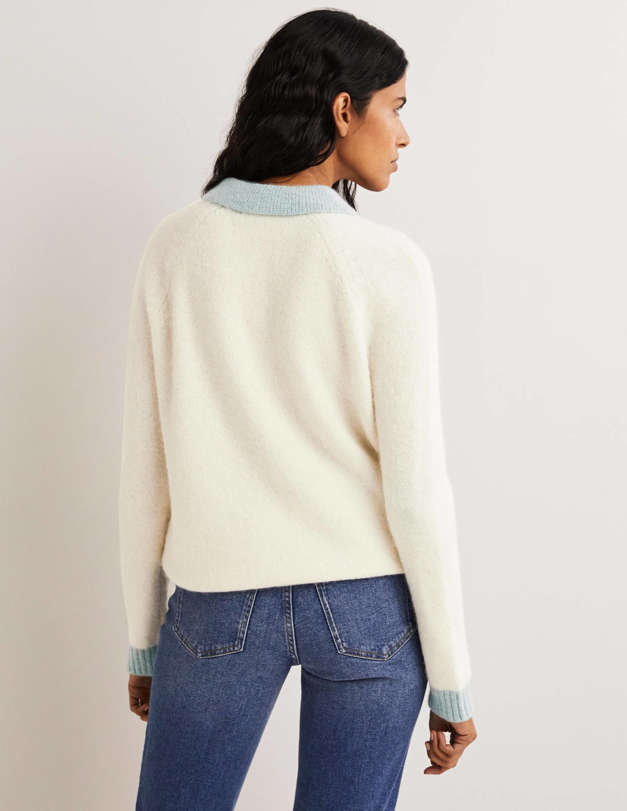 Fluffy Henley Jumper-Ivory, Surf - Image 3