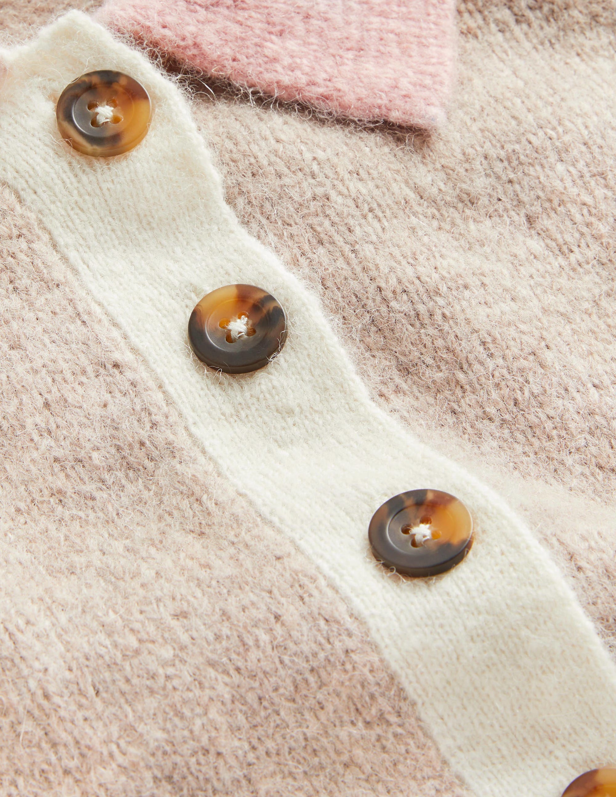 Fluffy Henley Jumper-Mink Melange, Pink Frosting - Image 6
