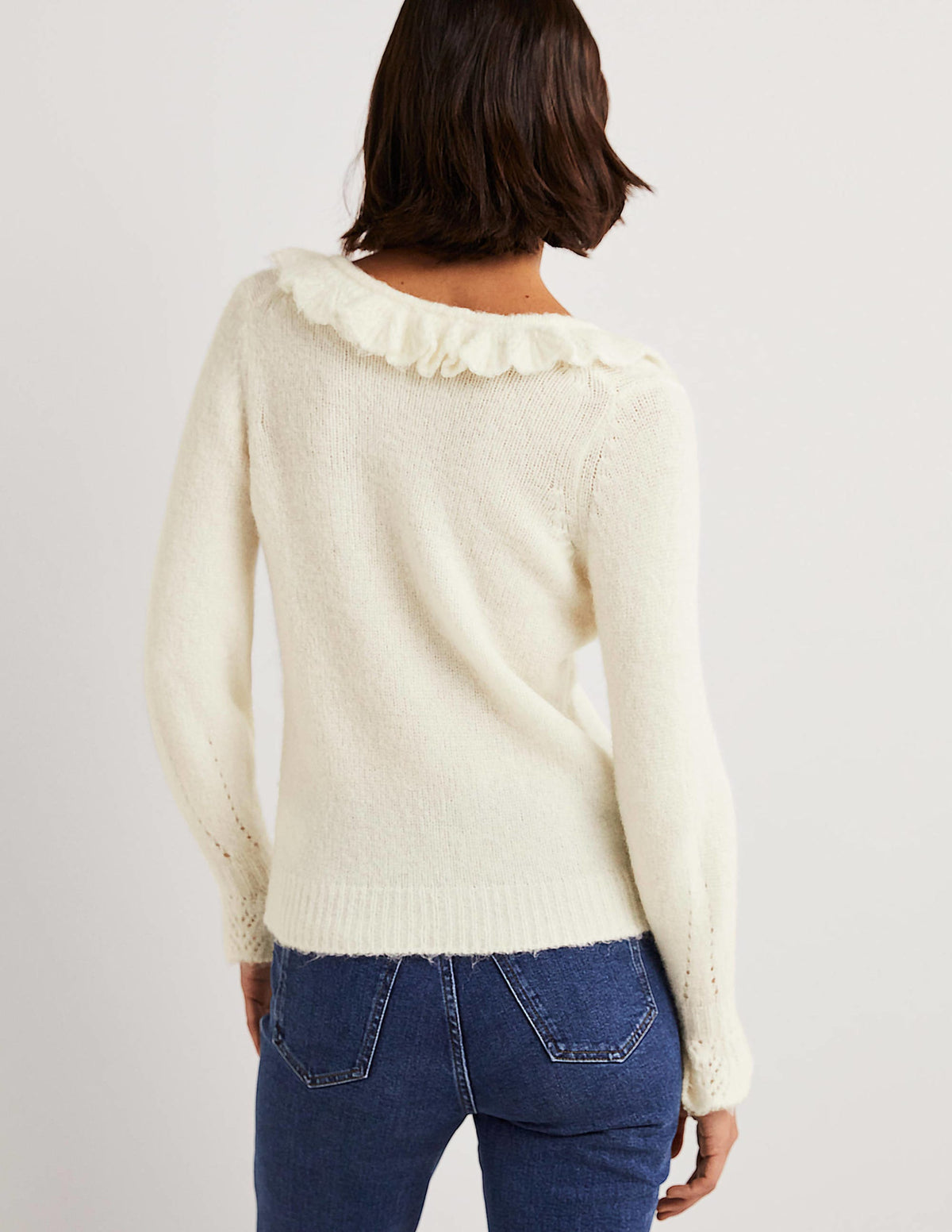Fluffy Frill Jumper-Ivory - Image 4