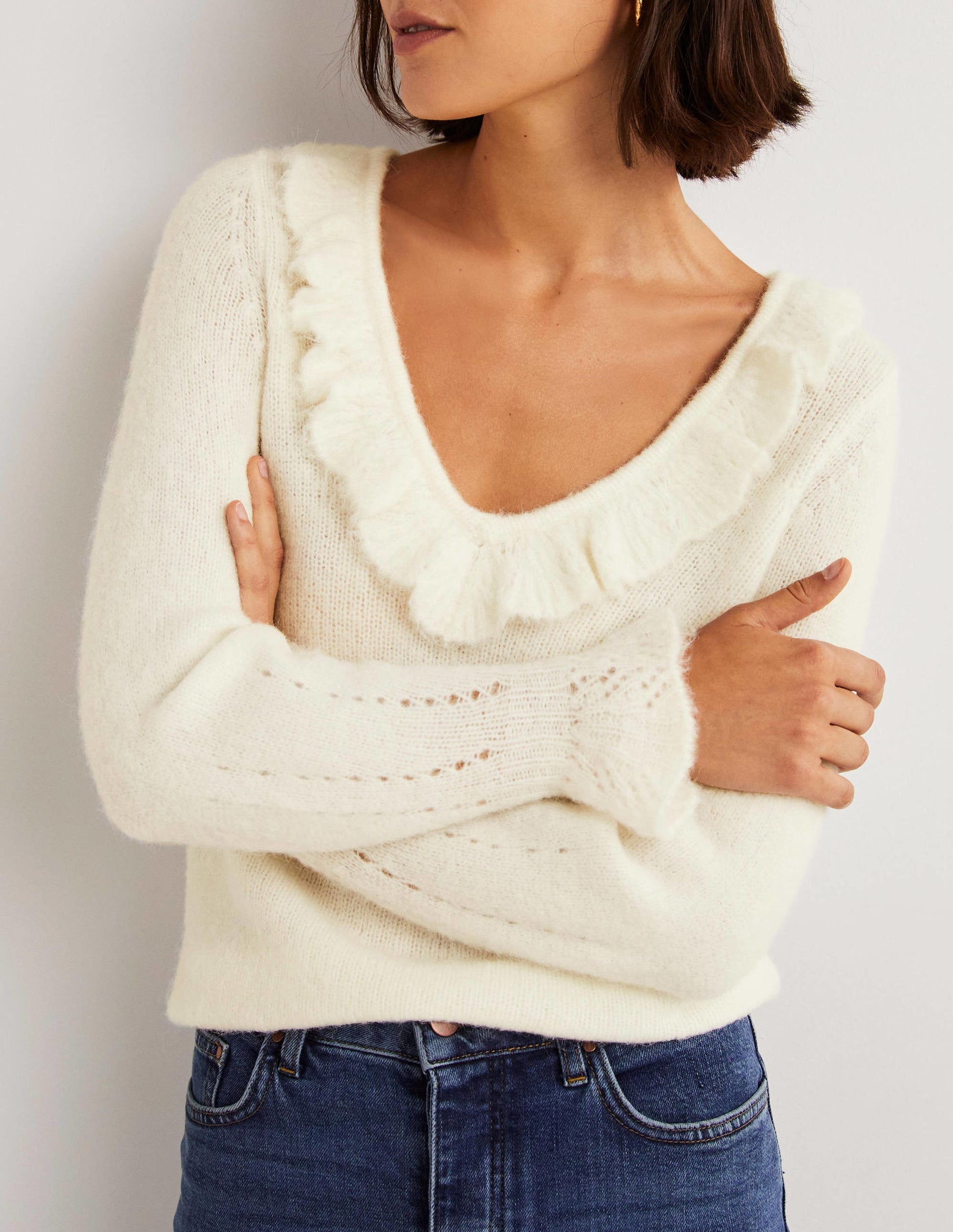Fluffy Frill Jumper-Ivory-5