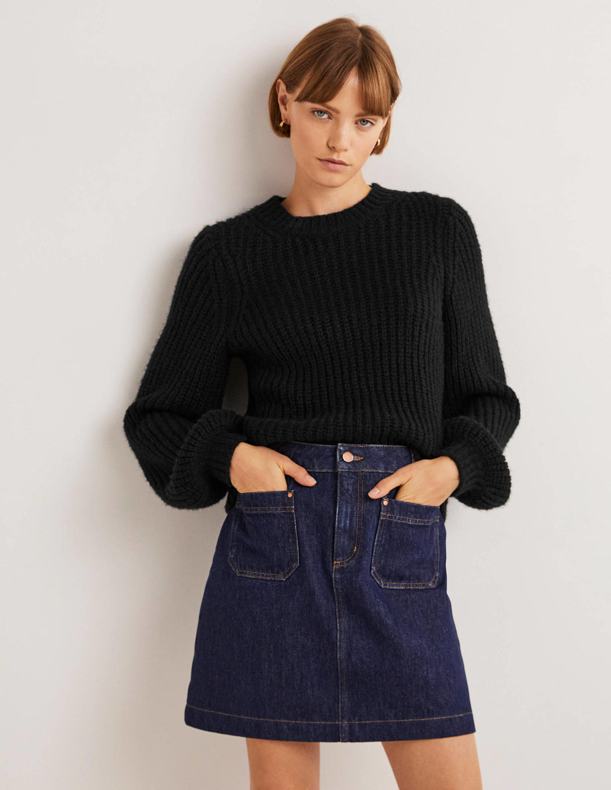 Chunky Ribbed Jumper-Black-1