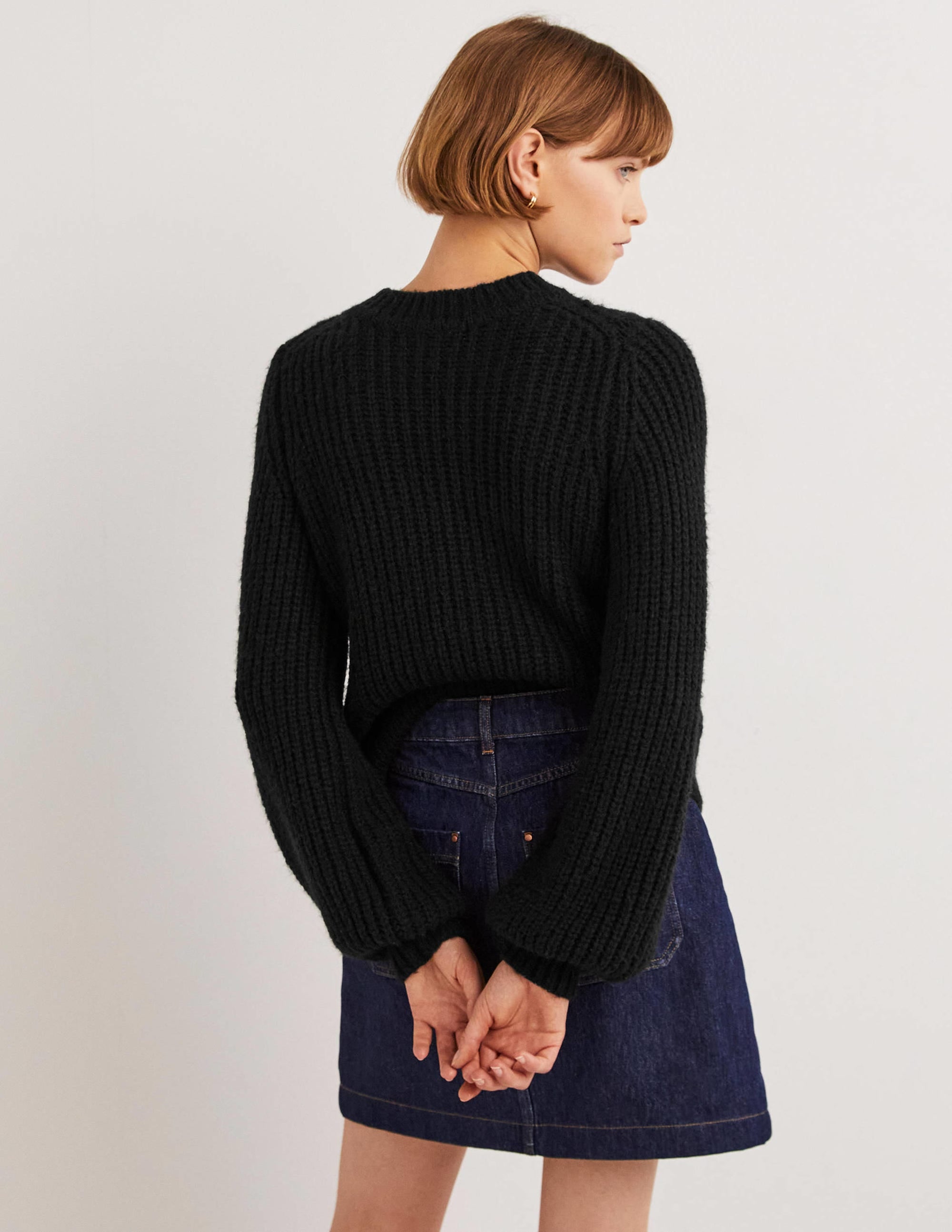 Chunky Ribbed Jumper-Black - Image 3