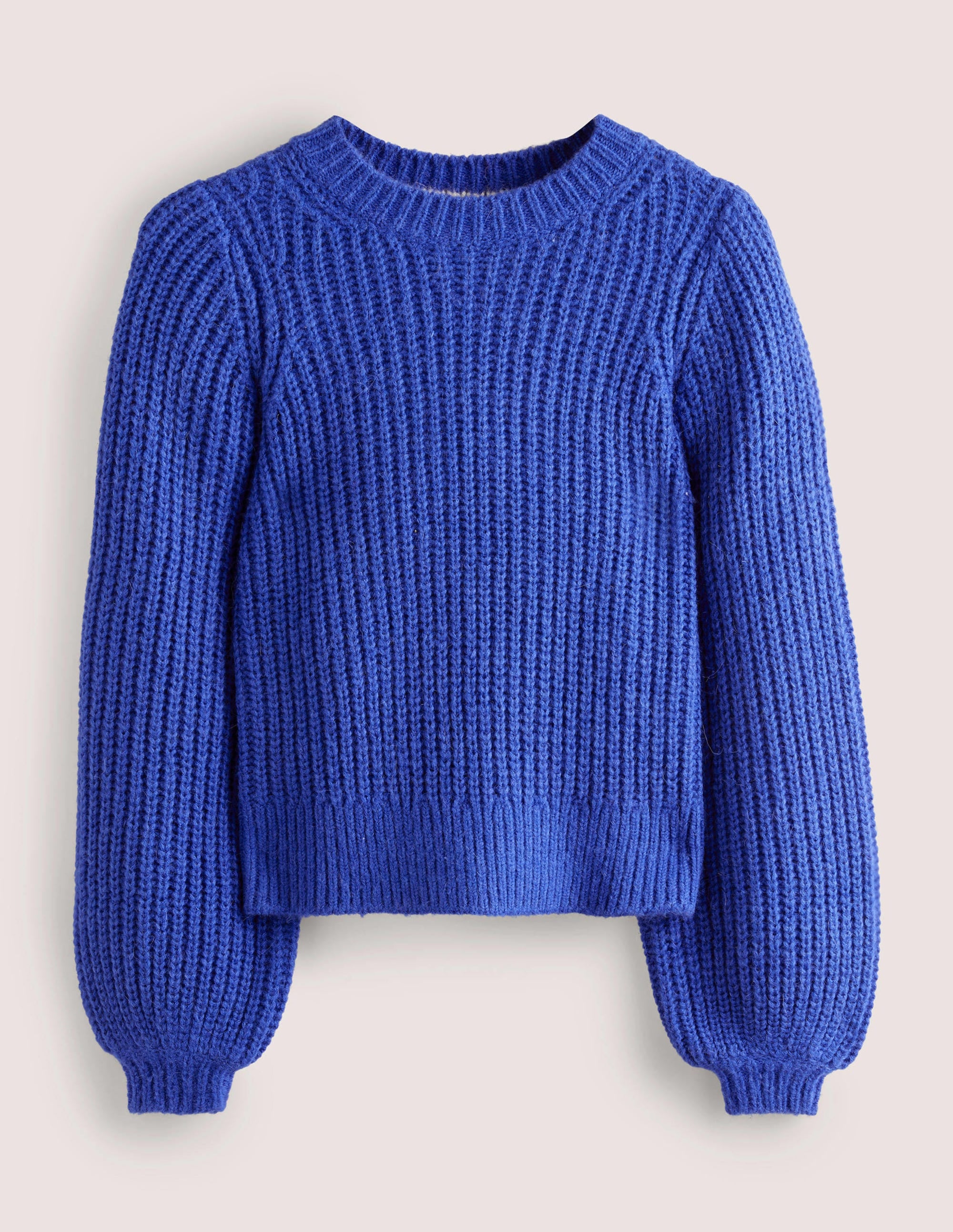 Chunky Ribbed Jumper-Cobalt Blue - Image 7