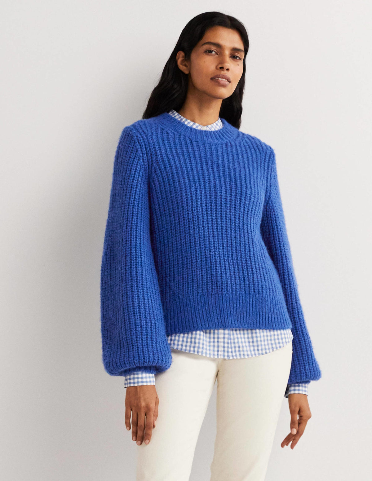 Chunky Ribbed Jumper-Cobalt Blue-4