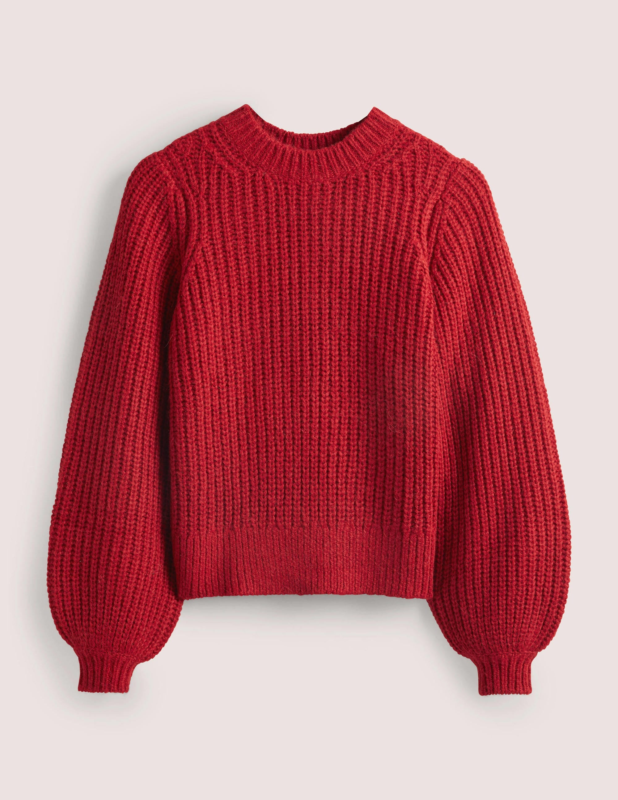 Chunky Ribbed Jumper-Ruby Red - Image 7