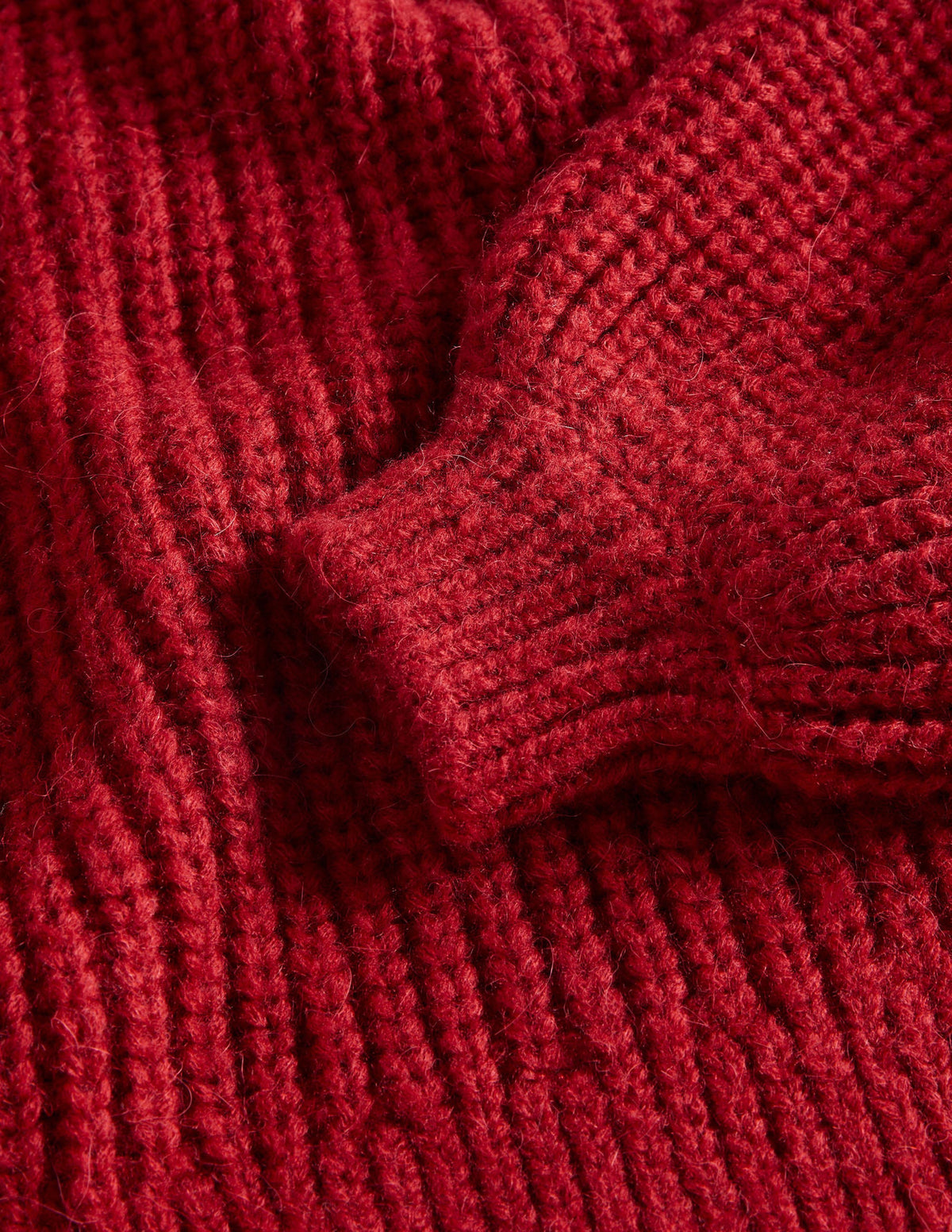 Chunky Ribbed Jumper-Ruby Red-8