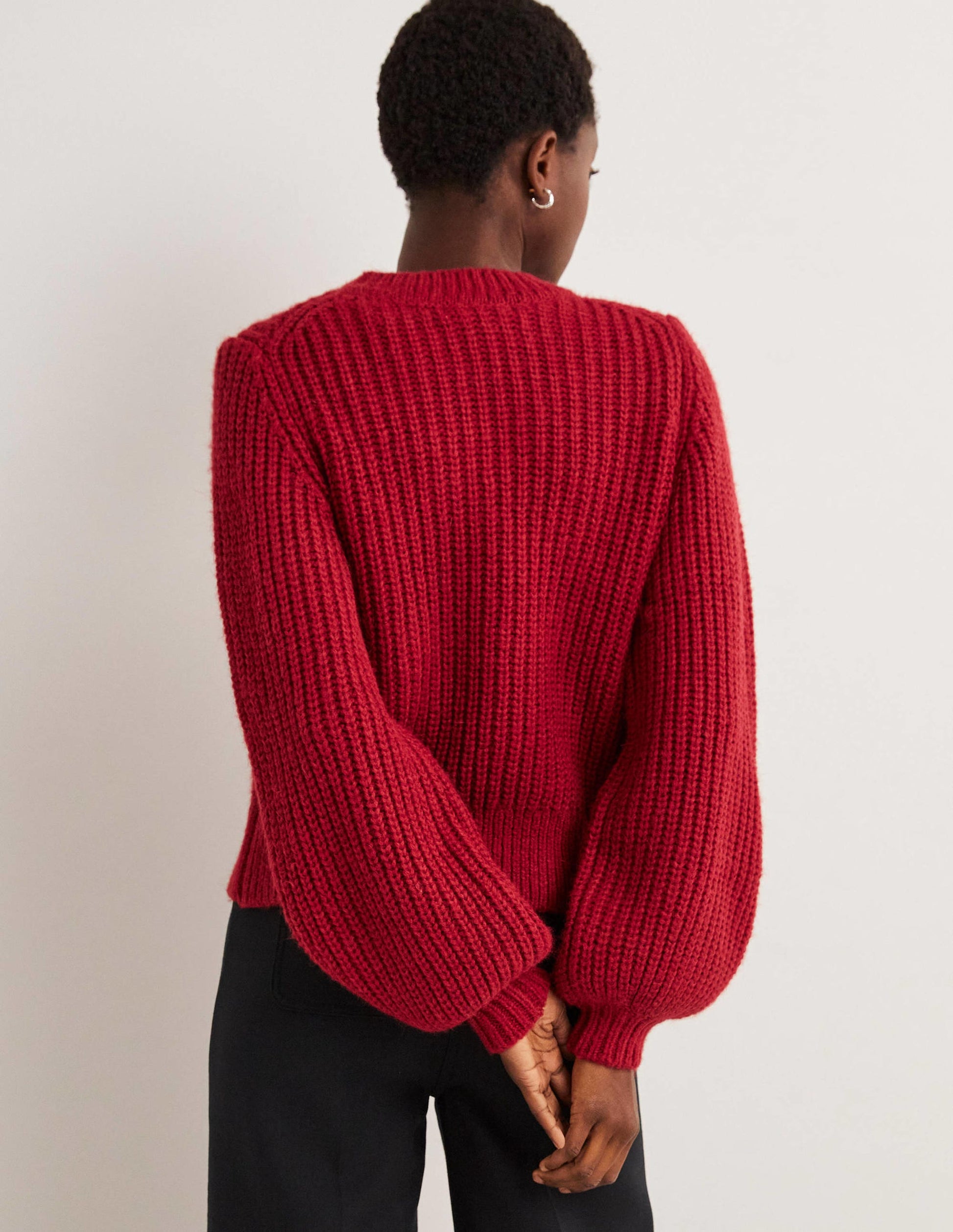Chunky Ribbed Jumper-Ruby Red-3