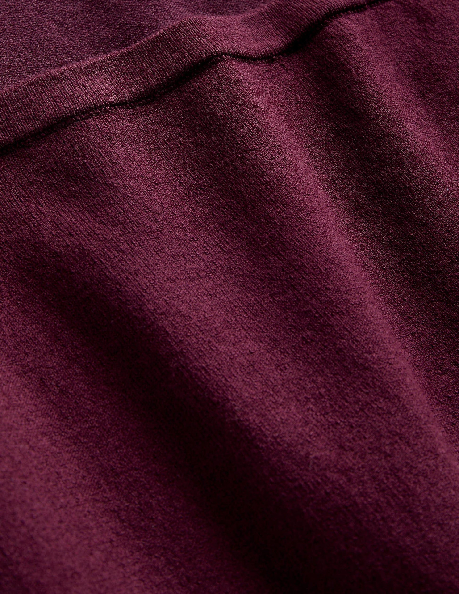 Cotton Square Neck Knitted Top-Berry-5