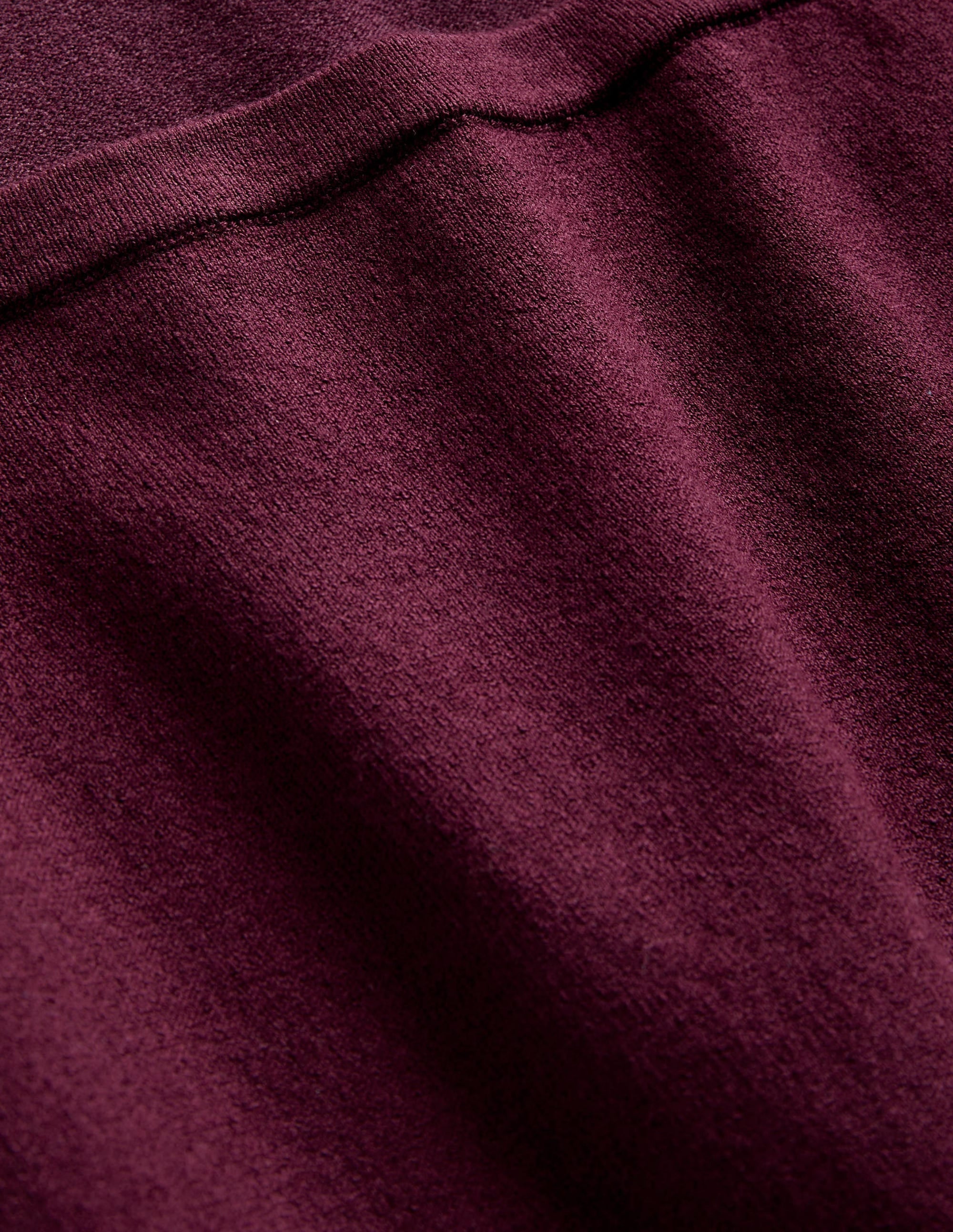 Cotton Square Neck Knitted Top-Berry - Image 5