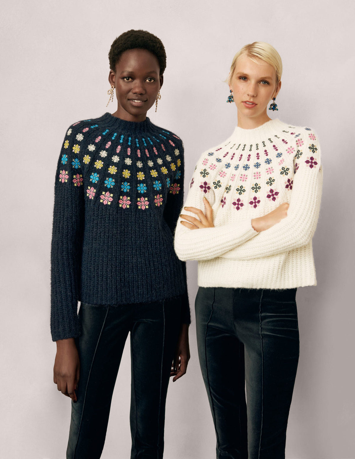 Fluffy Embroidered Jumper-Ivory, Multi Embroidery - Image 6