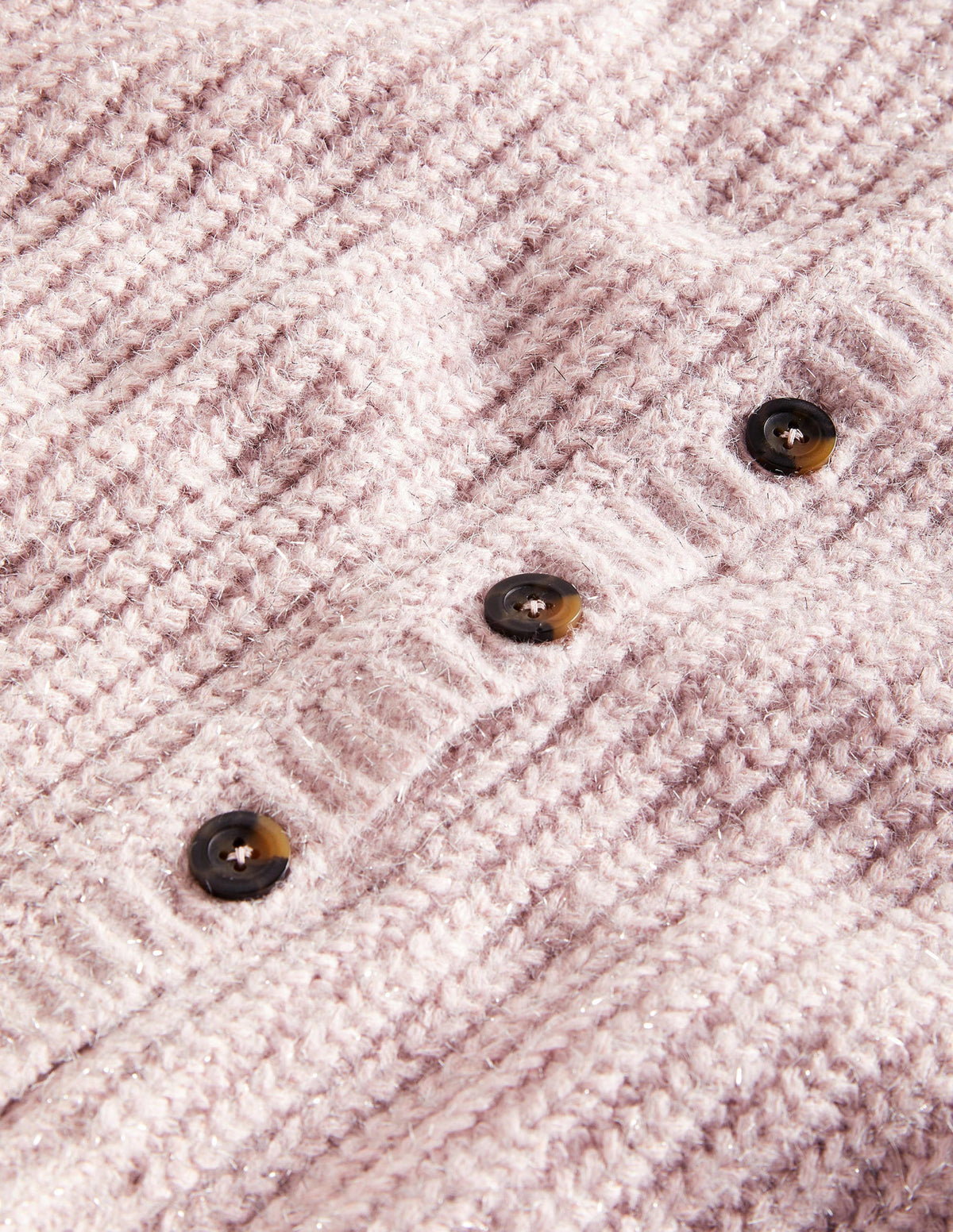 Light Pink Chunky Ribbed Fluffy Cardigan-Cameo Pink Sparkle - Image 6
