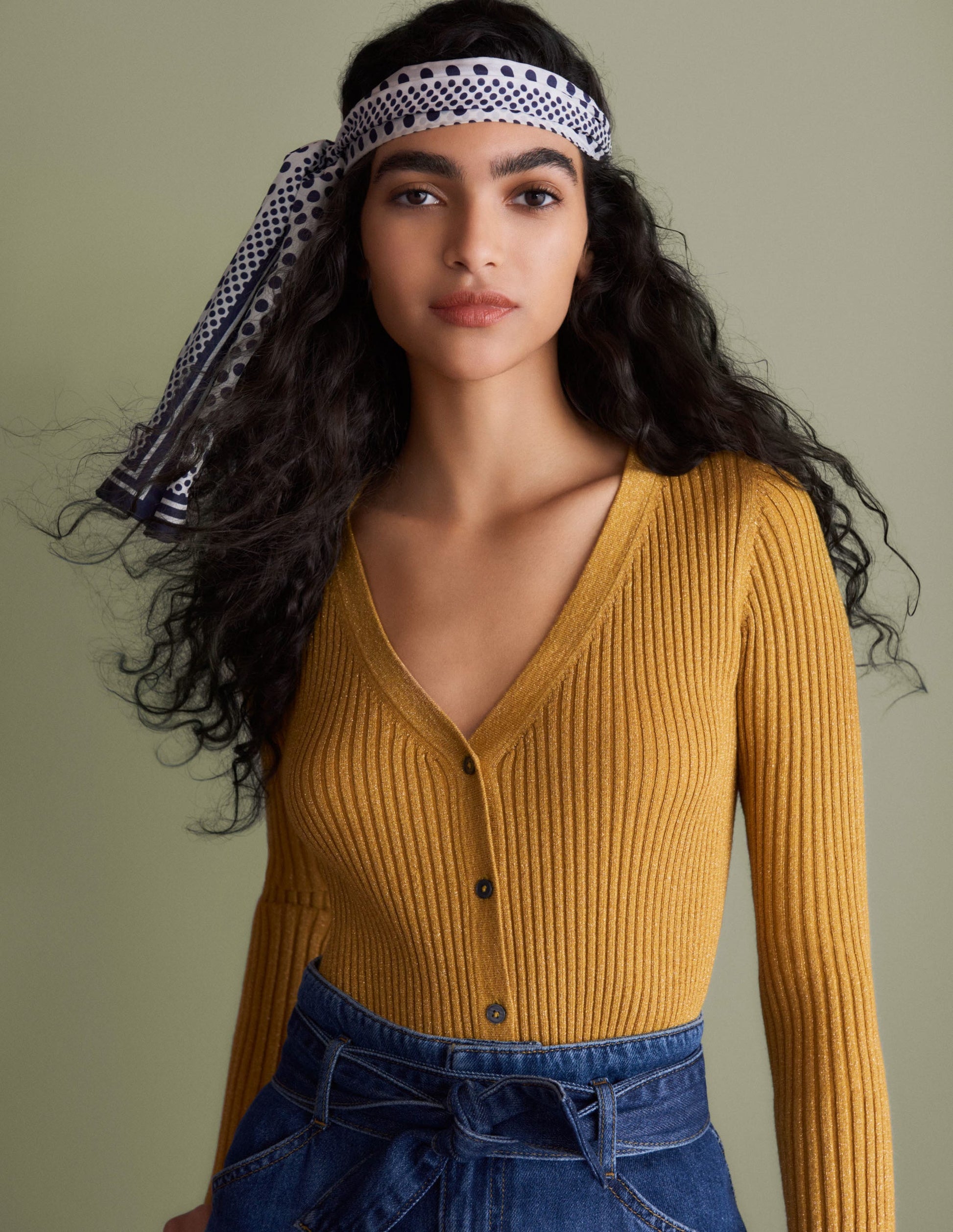 Gold Ribbed Metallic Cardigan-Gold-6