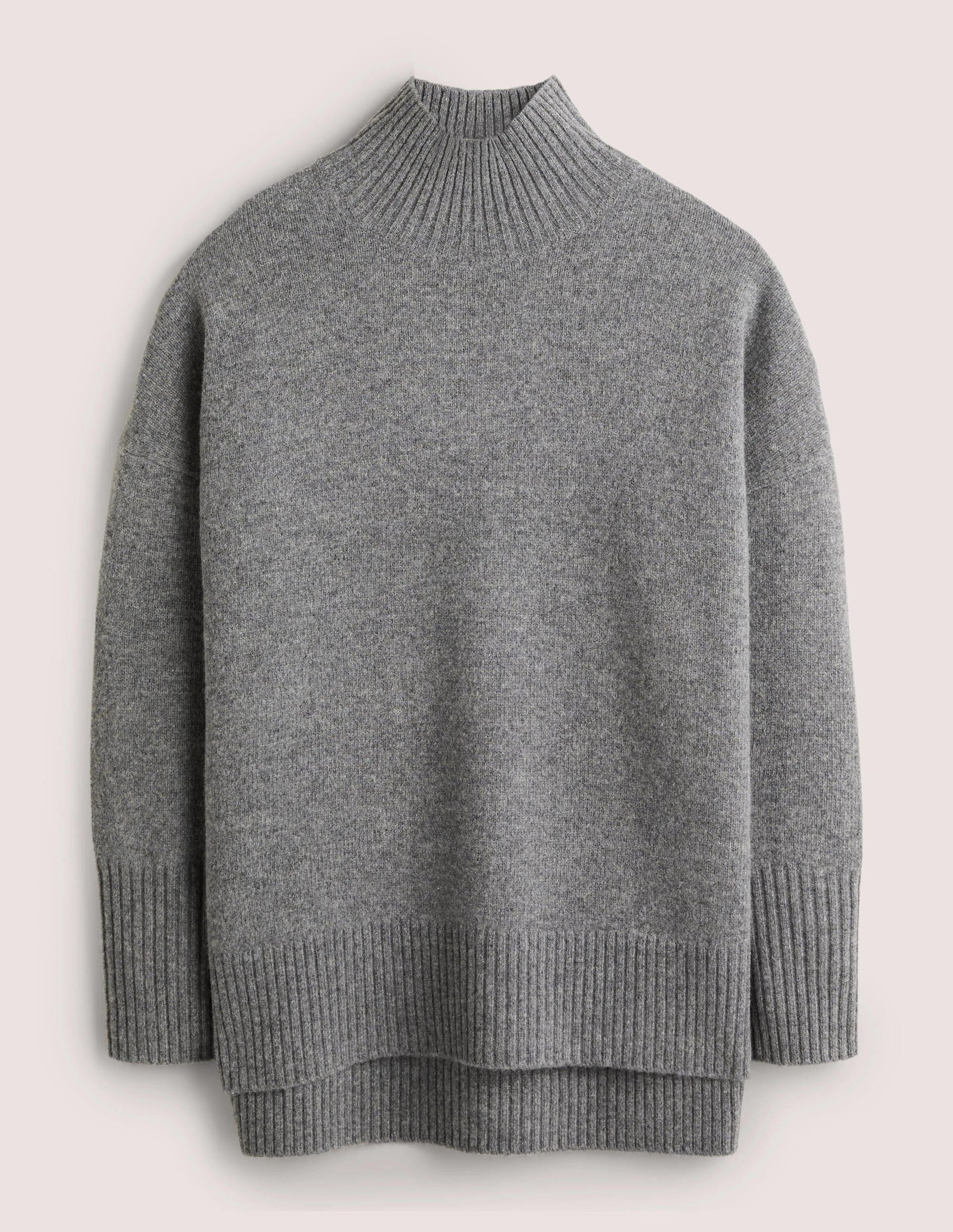 Jessica Oversized Jumper-Light Charcoal Melange-6