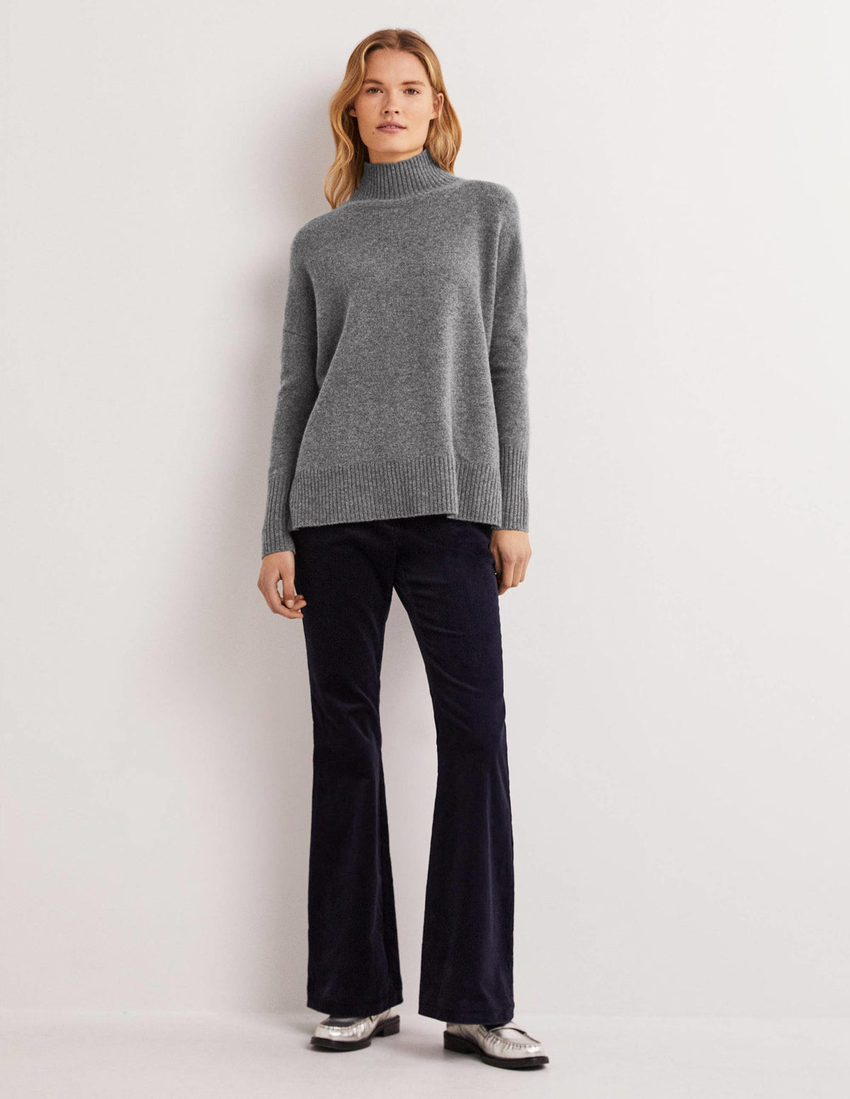 Jessica Oversized Jumper-Light Charcoal Melange-3