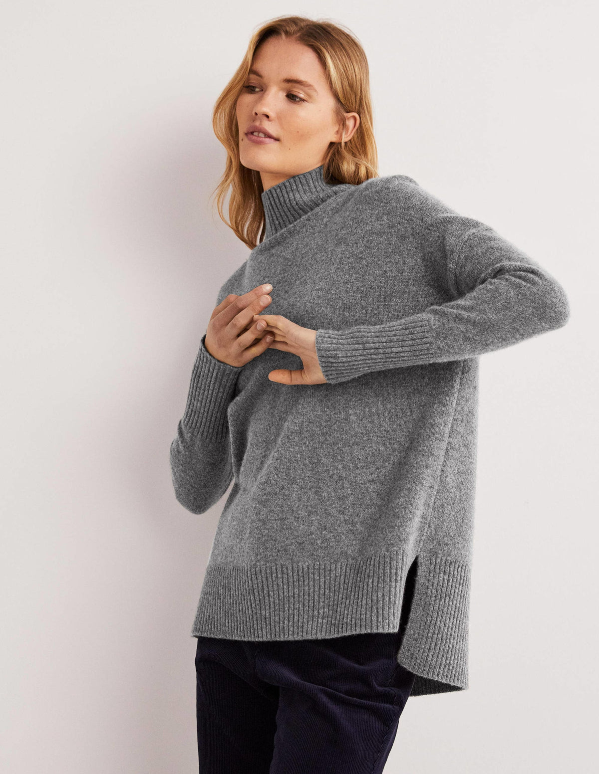Jessica Oversized Jumper-Light Charcoal Melange - Image 5