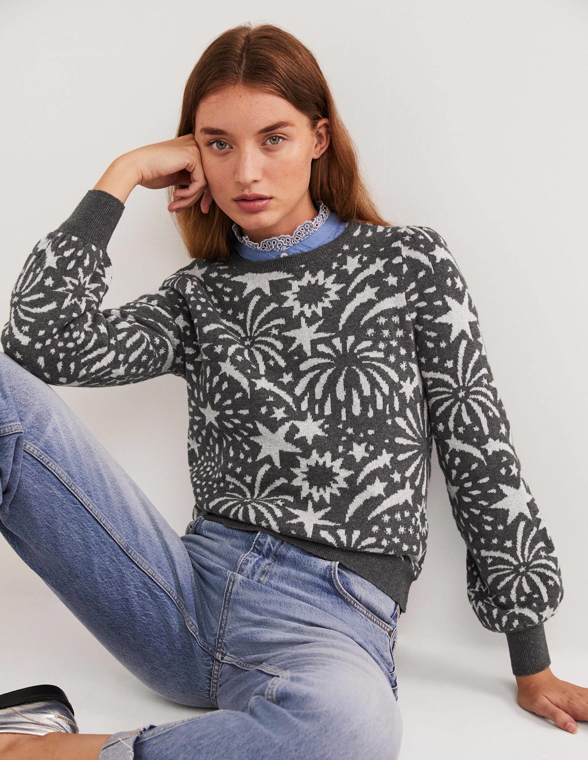 Jacquard Firework Jumper-Charcoal, Firework Bloom-4
