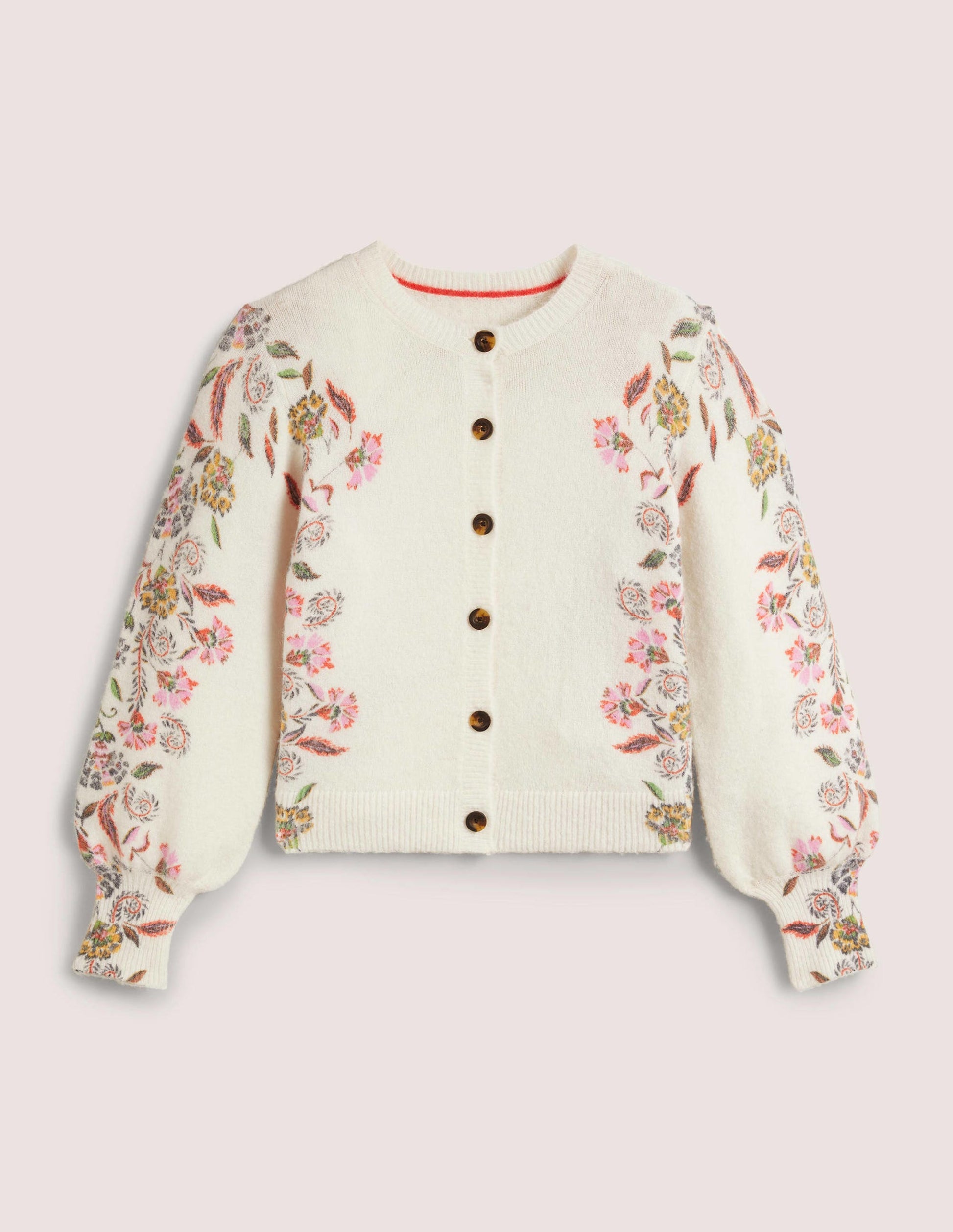 Printed Fluffy Cardigan-Ivory, Blossom Pomme-10