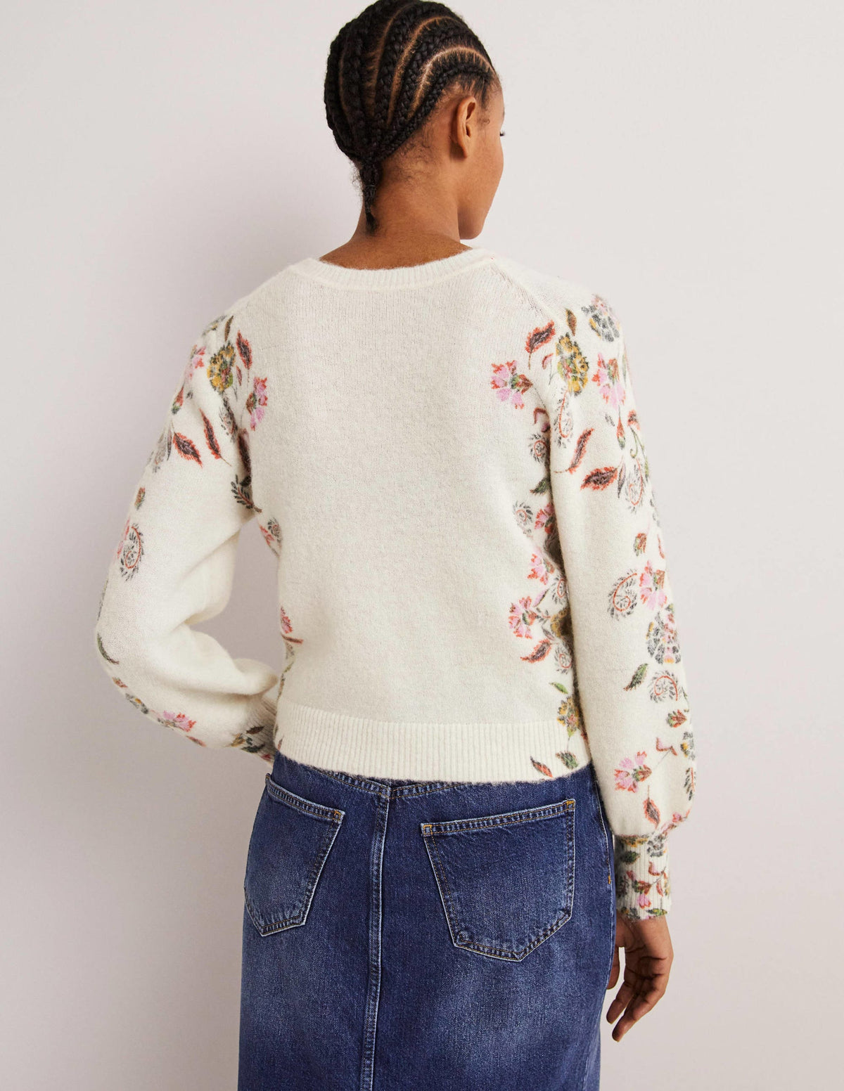 Printed Fluffy Cardigan-Ivory, Blossom Pomme-3
