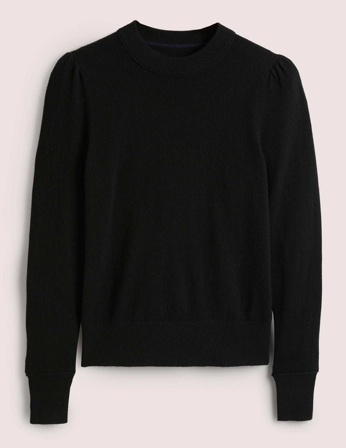 Cashmere Puff Shoulder Jumper-Black - Image 6