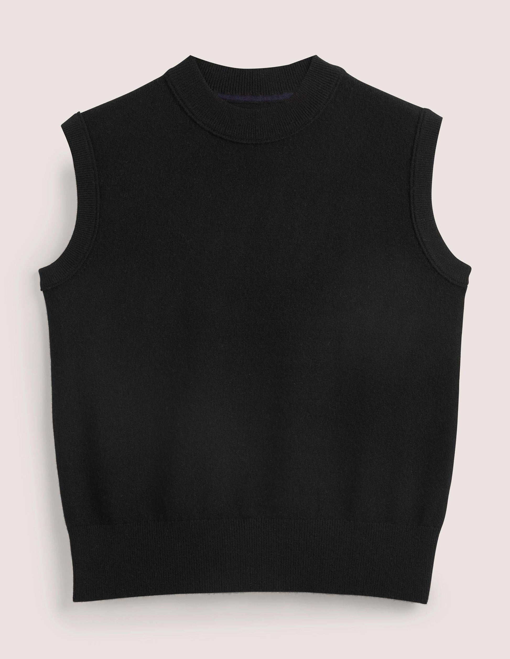 Cashmere Crew Neck Tank-Black-5