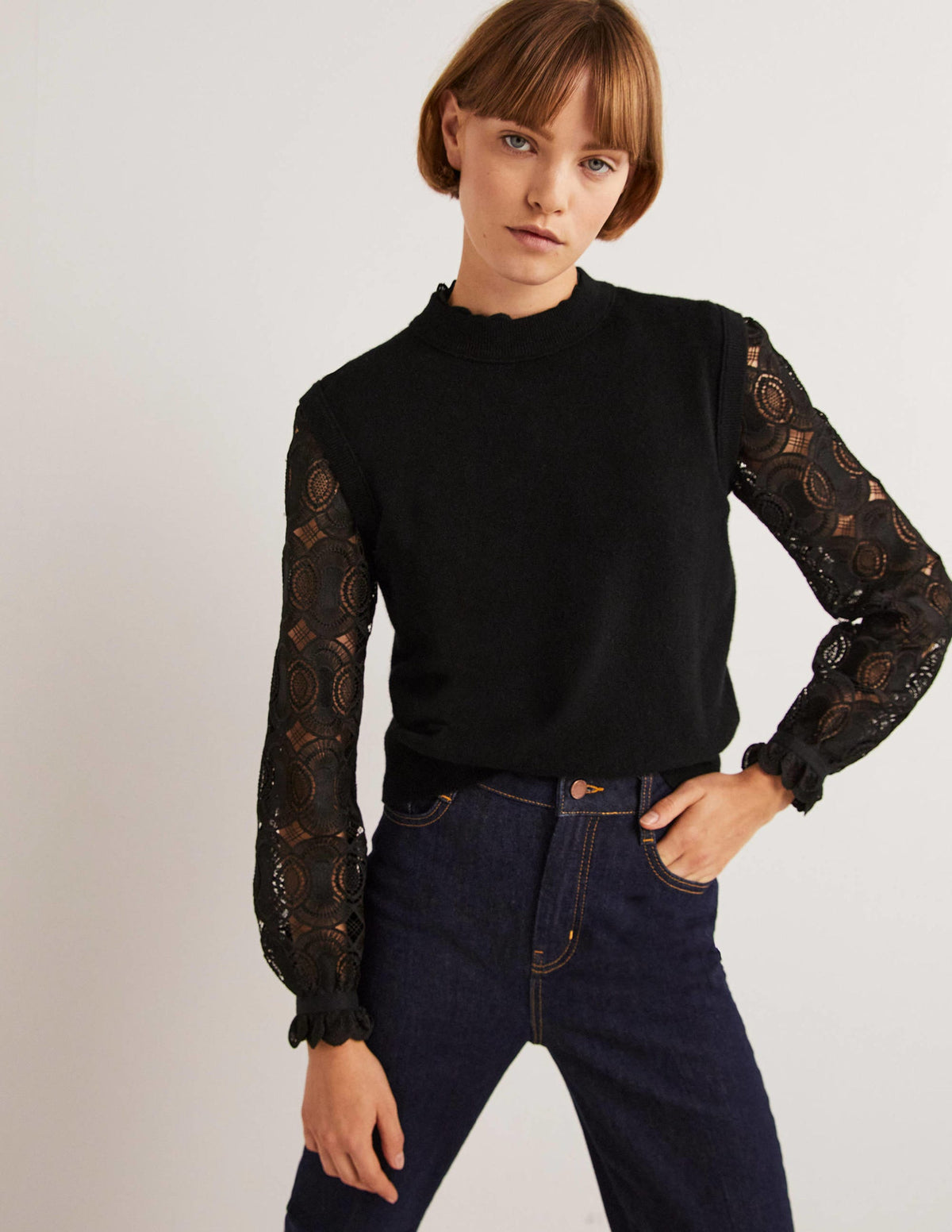 Cashmere Crew Neck Tank-Black - Image 1