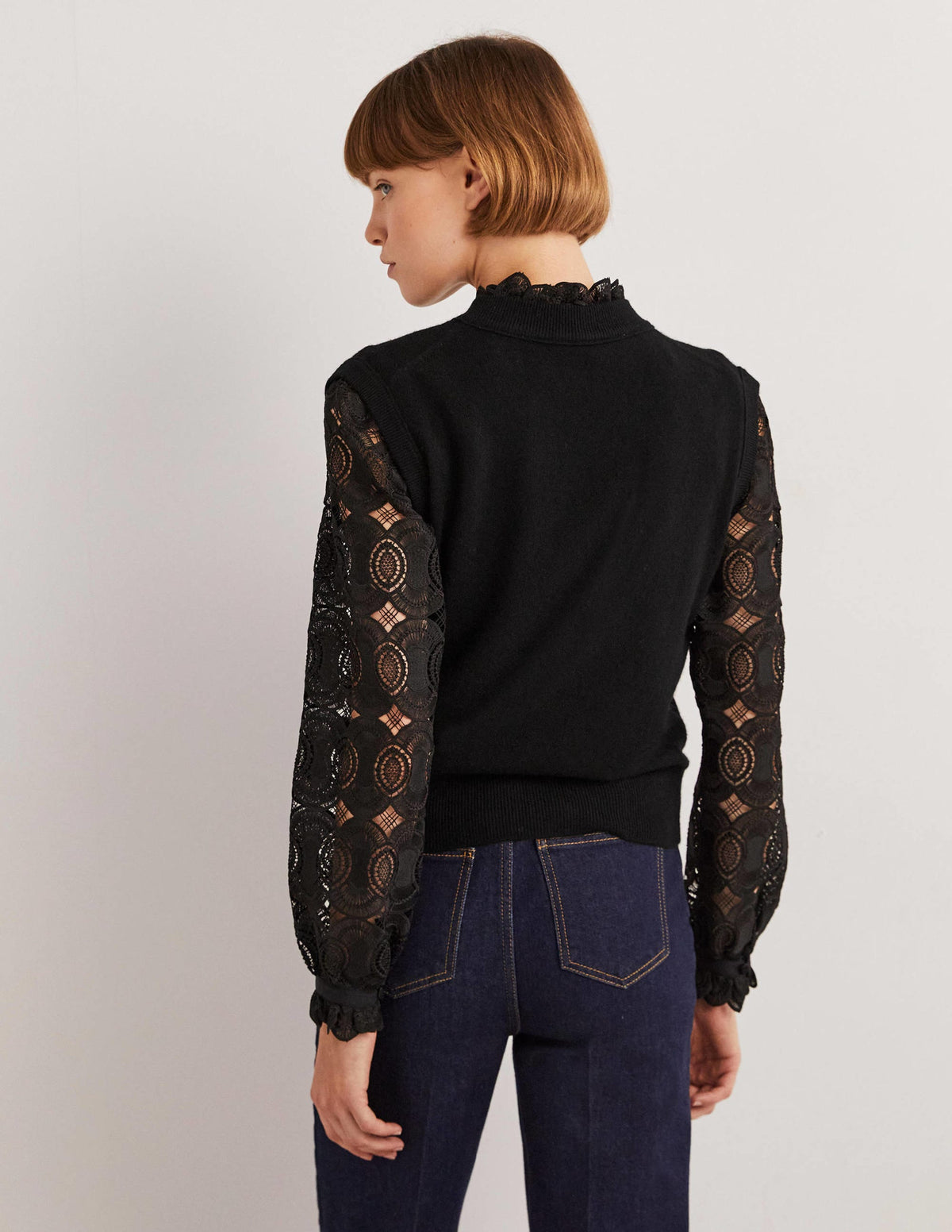 Cashmere Crew Neck Tank-Black-3