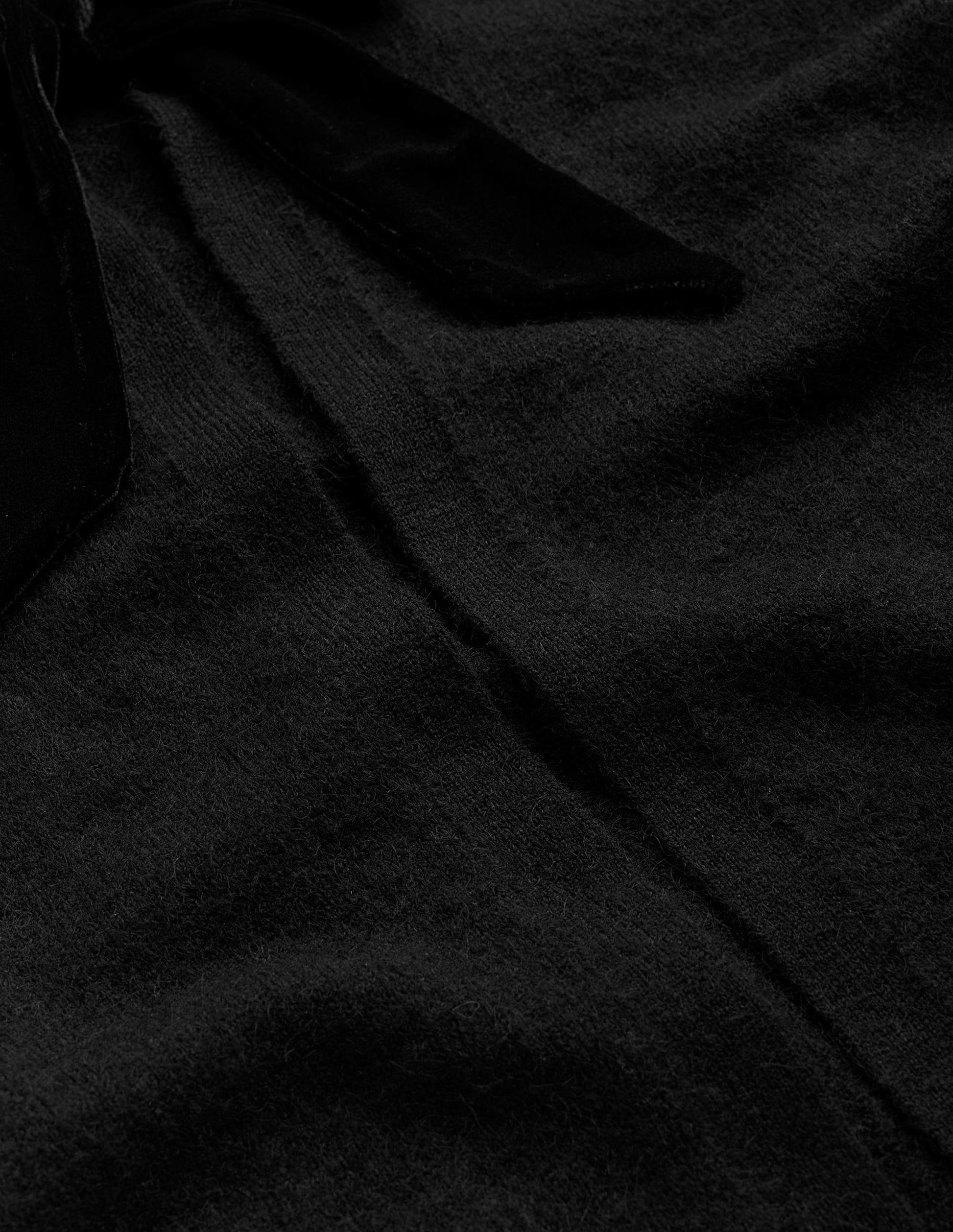 Fluffy Bow Cardigan-Black-6