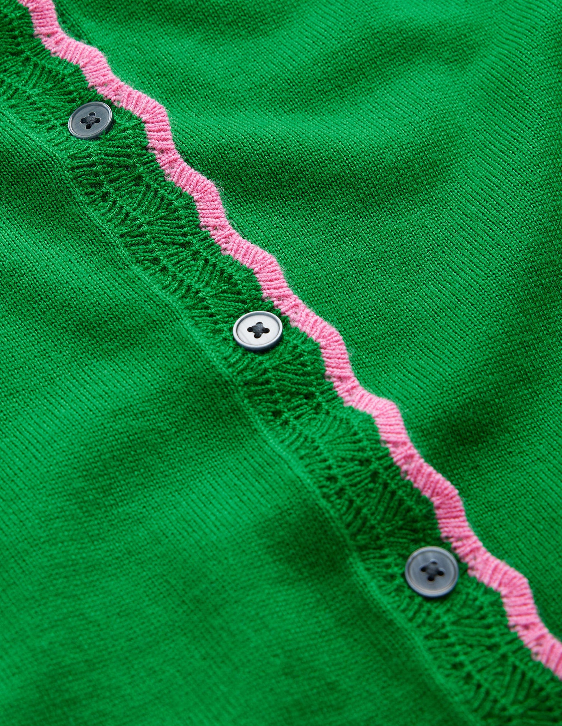 Merino Scallop Cardigan-Meadow Green-7