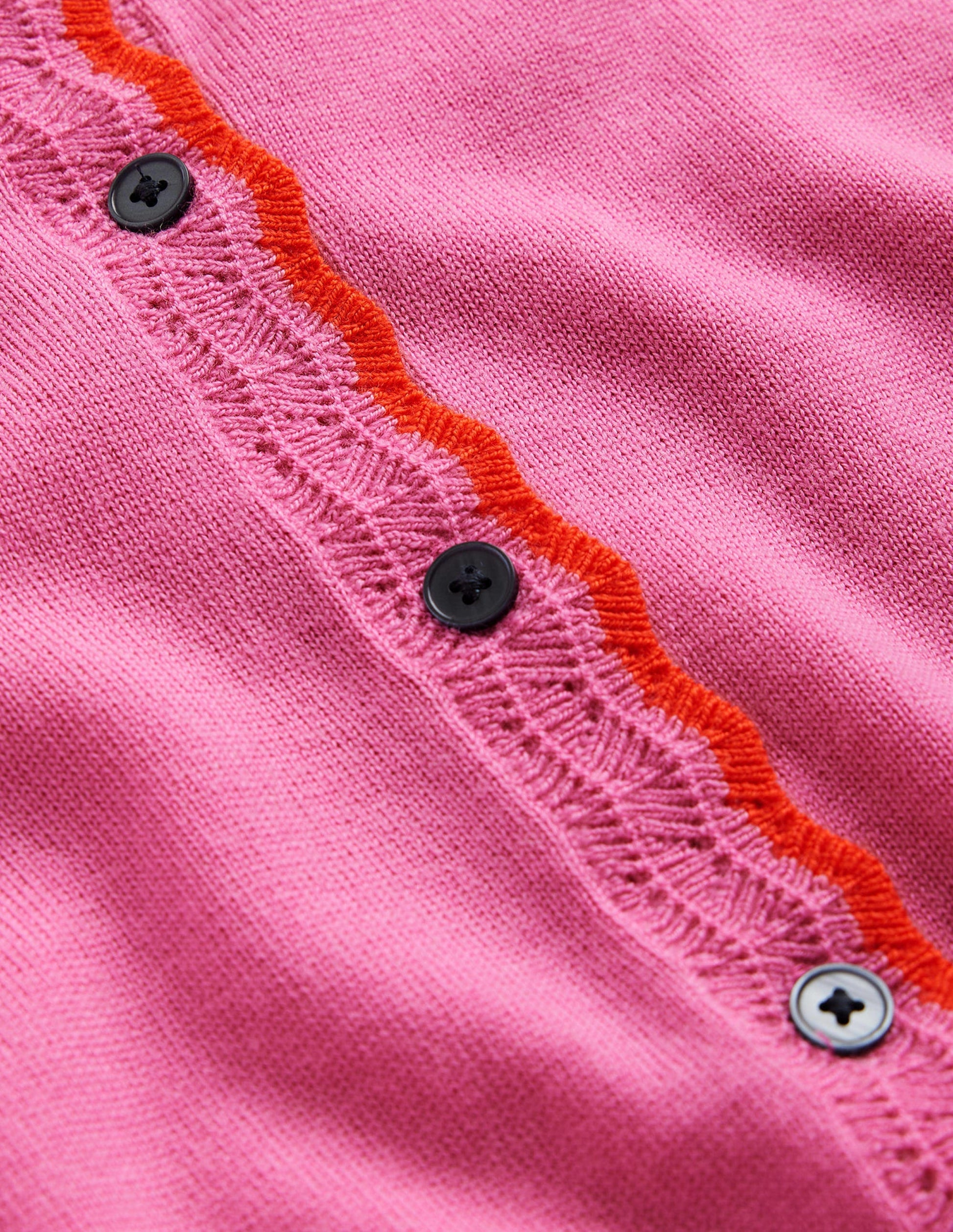 Merino Scallop Cardigan-Mid Pink-6