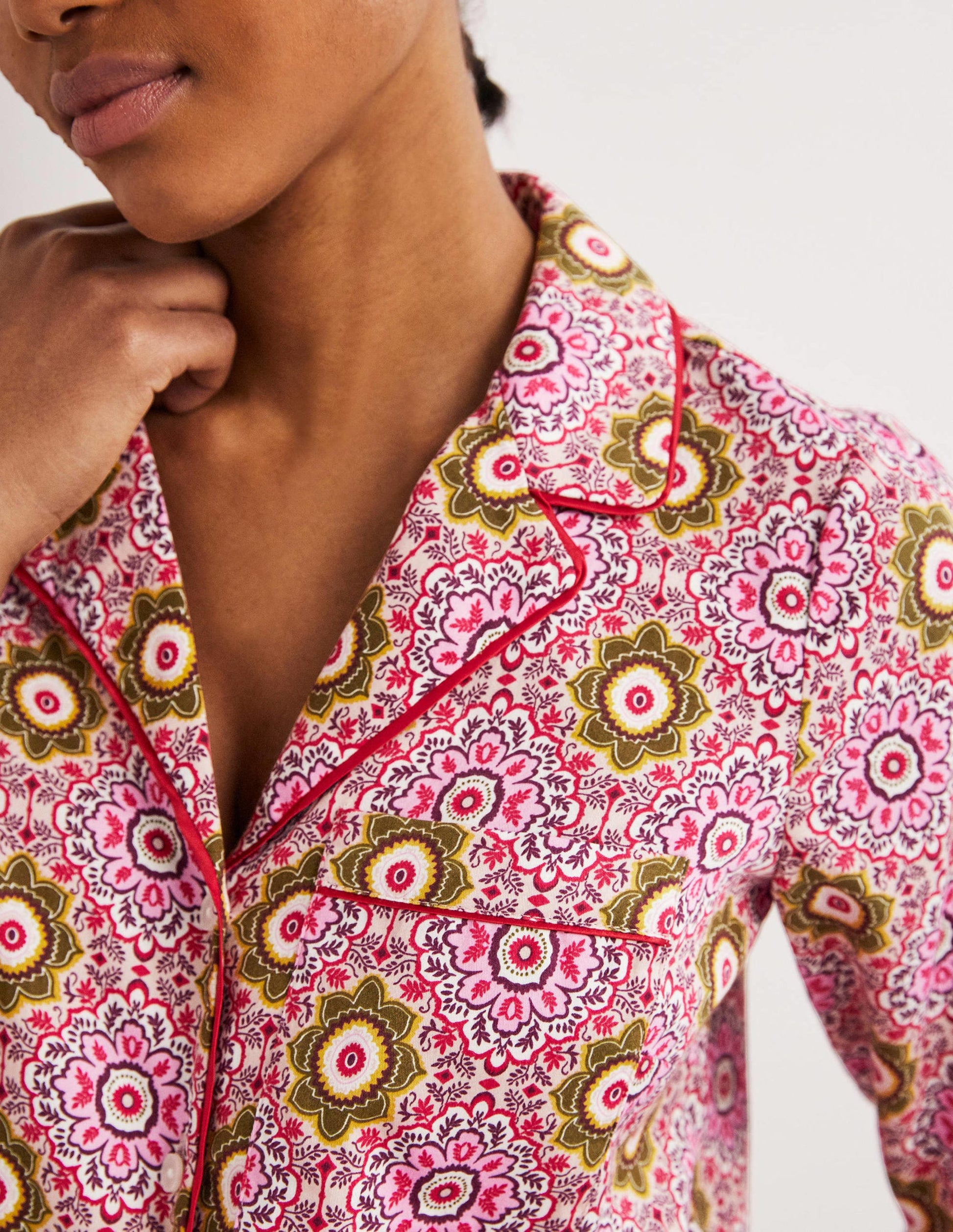 Easy Cotton Sleep Shirt-Milkshake, Paradise Garden-2