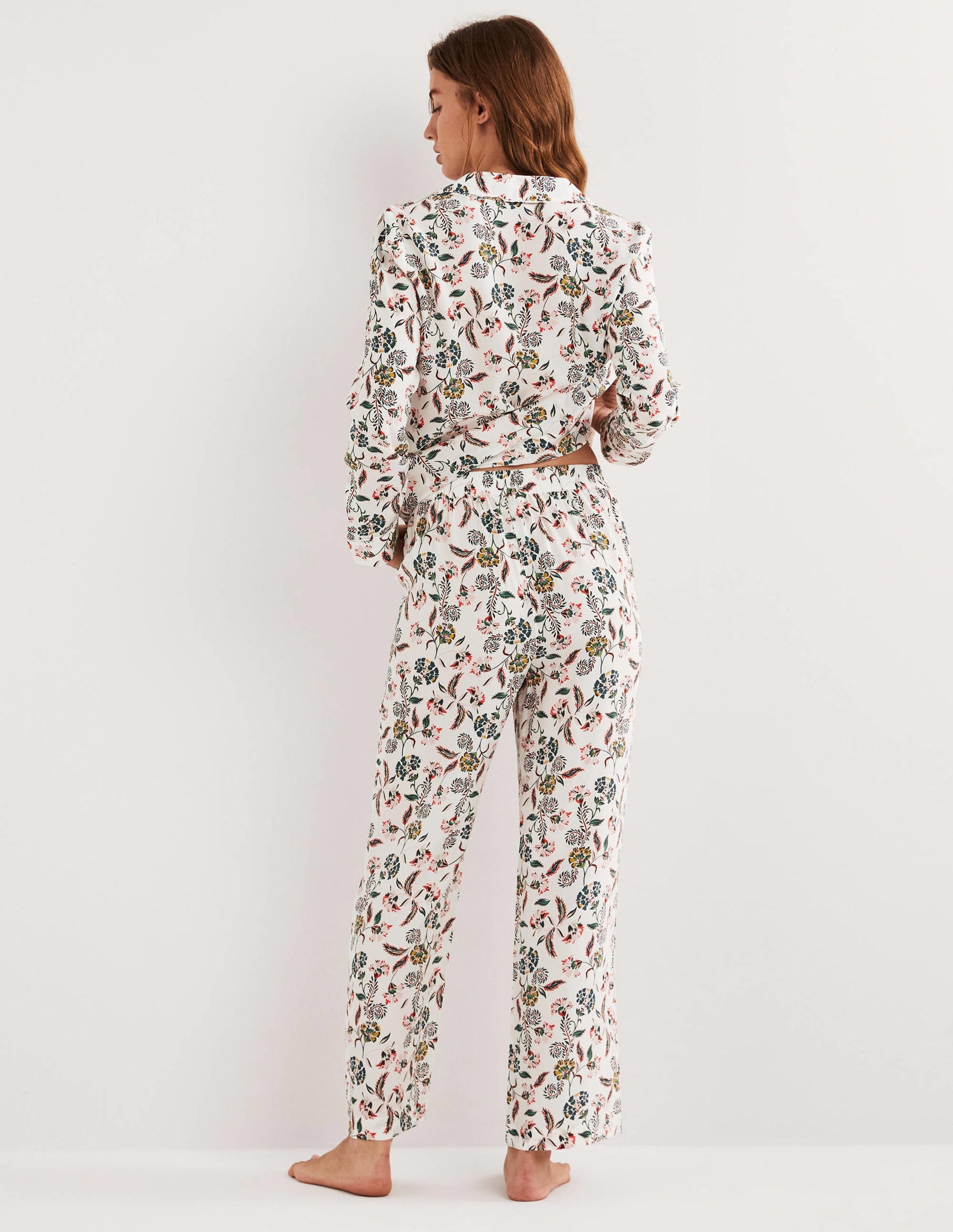 Silk Pyjama Set-Ivory, Blossom Pome-4