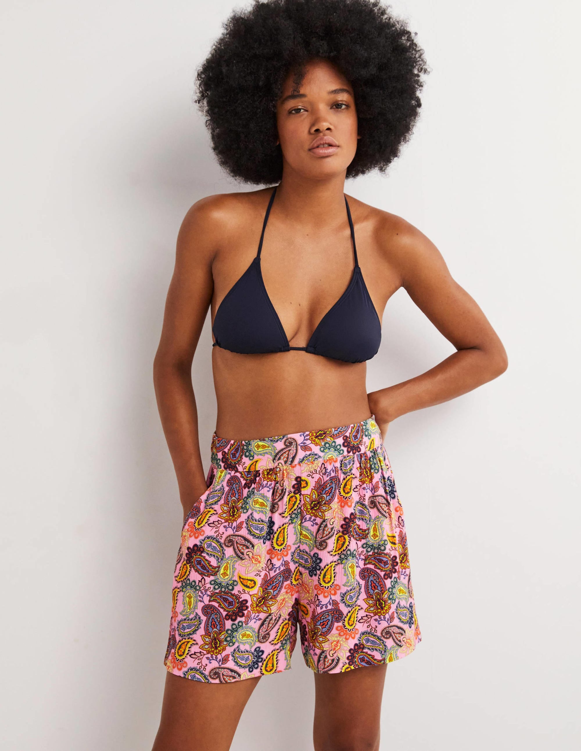 Grace Crinkle Shorts-Cherry Blossom, Paisley Charm - Image 1