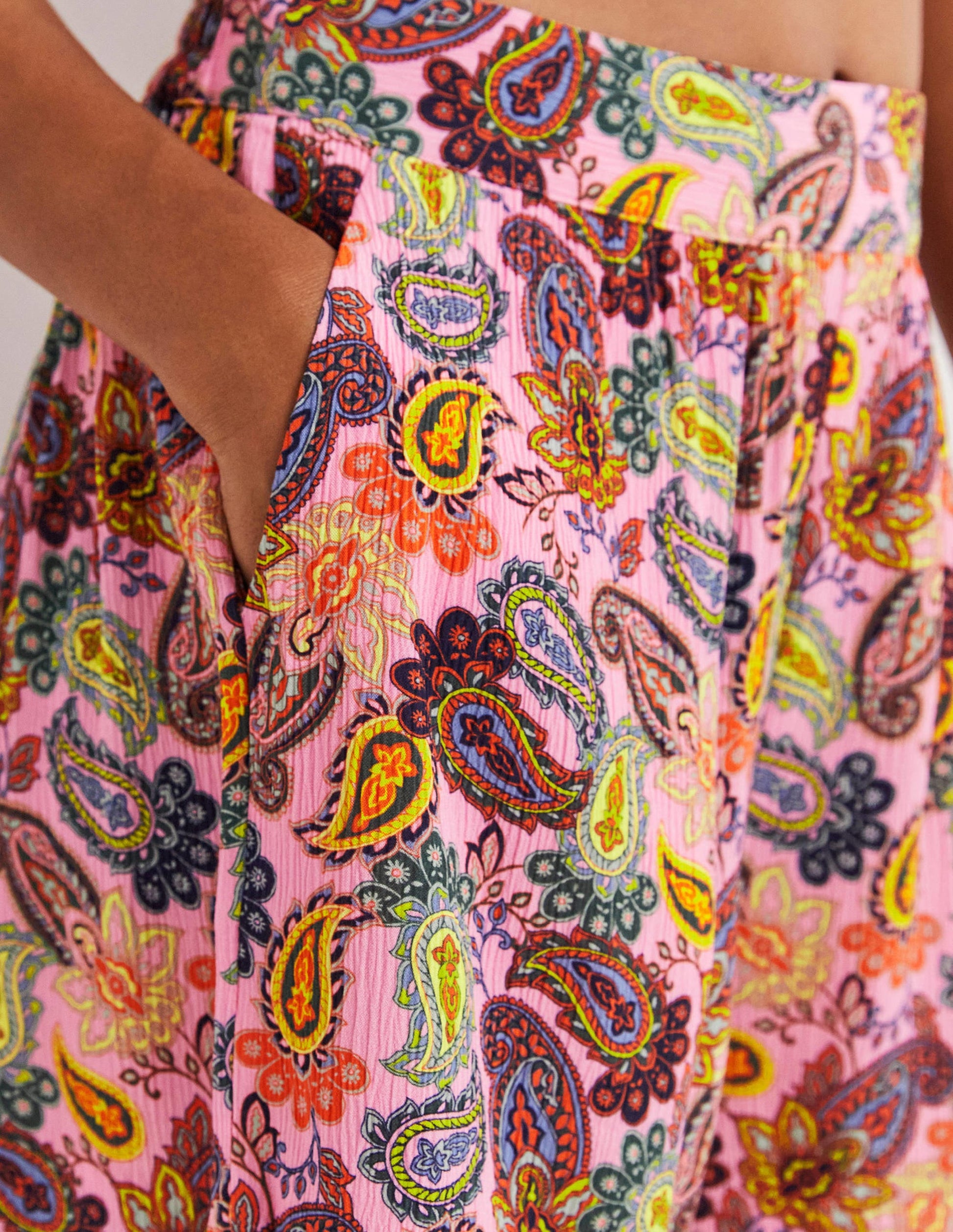 Grace Crinkle Shorts-Cherry Blossom, Paisley Charm-2