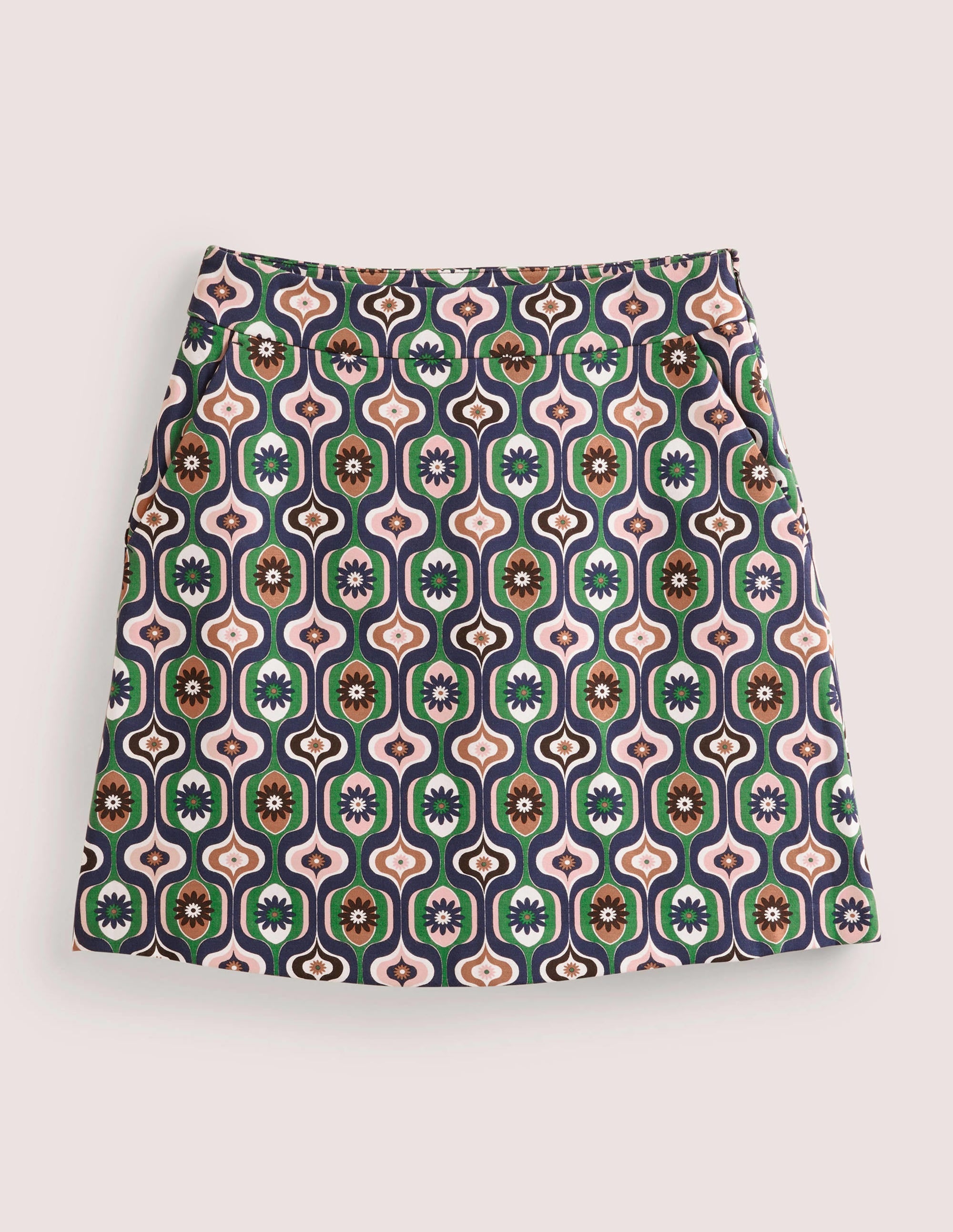 Ponte A-line Mini Skirt-Multi, Geo Swirl - Image 7