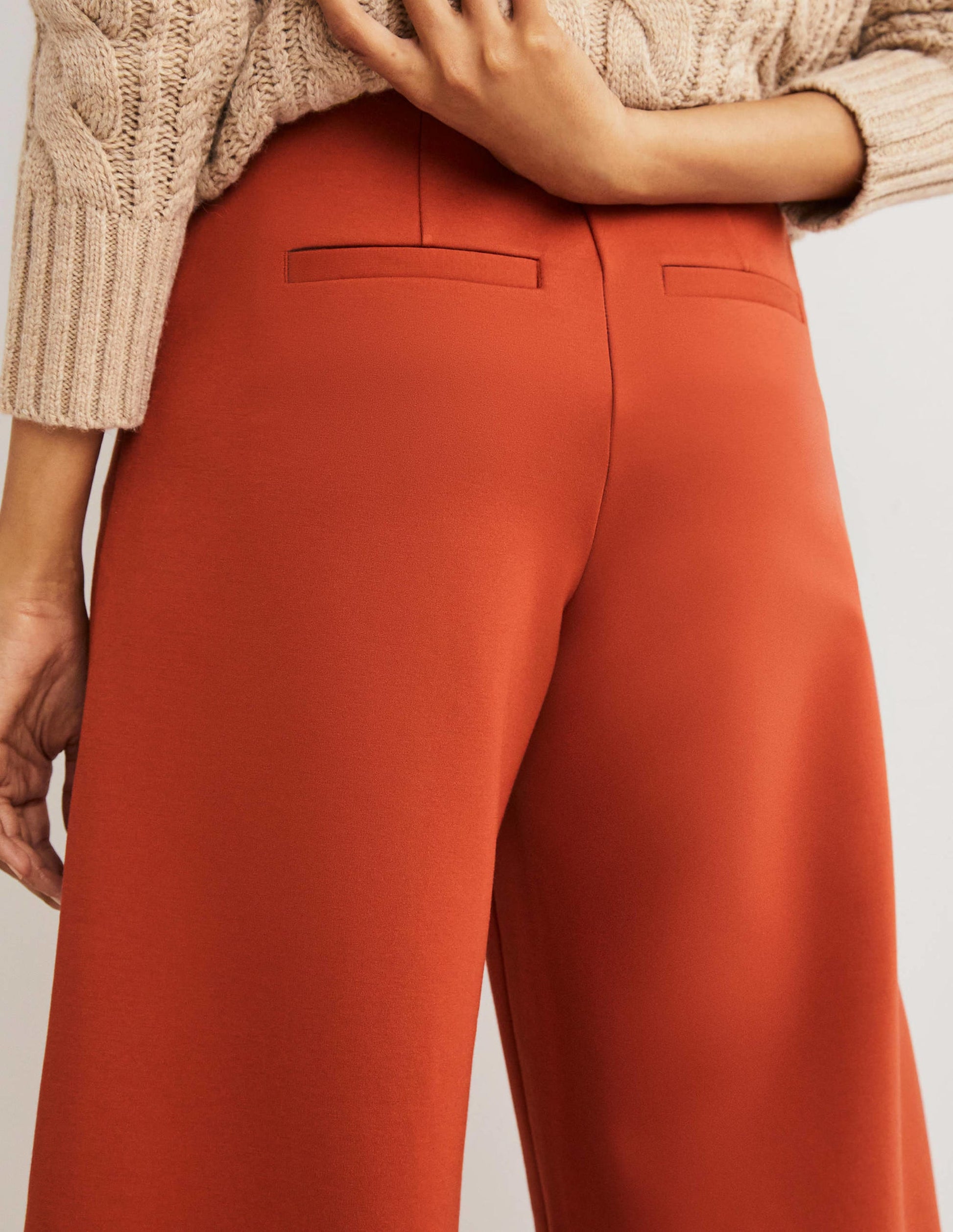 Jersey Wide Leg Culottes-Chilli Oil-2