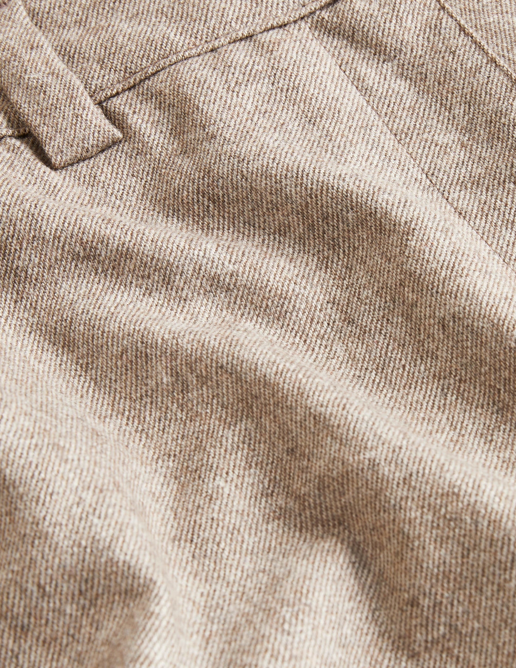 Barrel Leg Flannel Trousers-Light Oatmeal Marl - Image 6