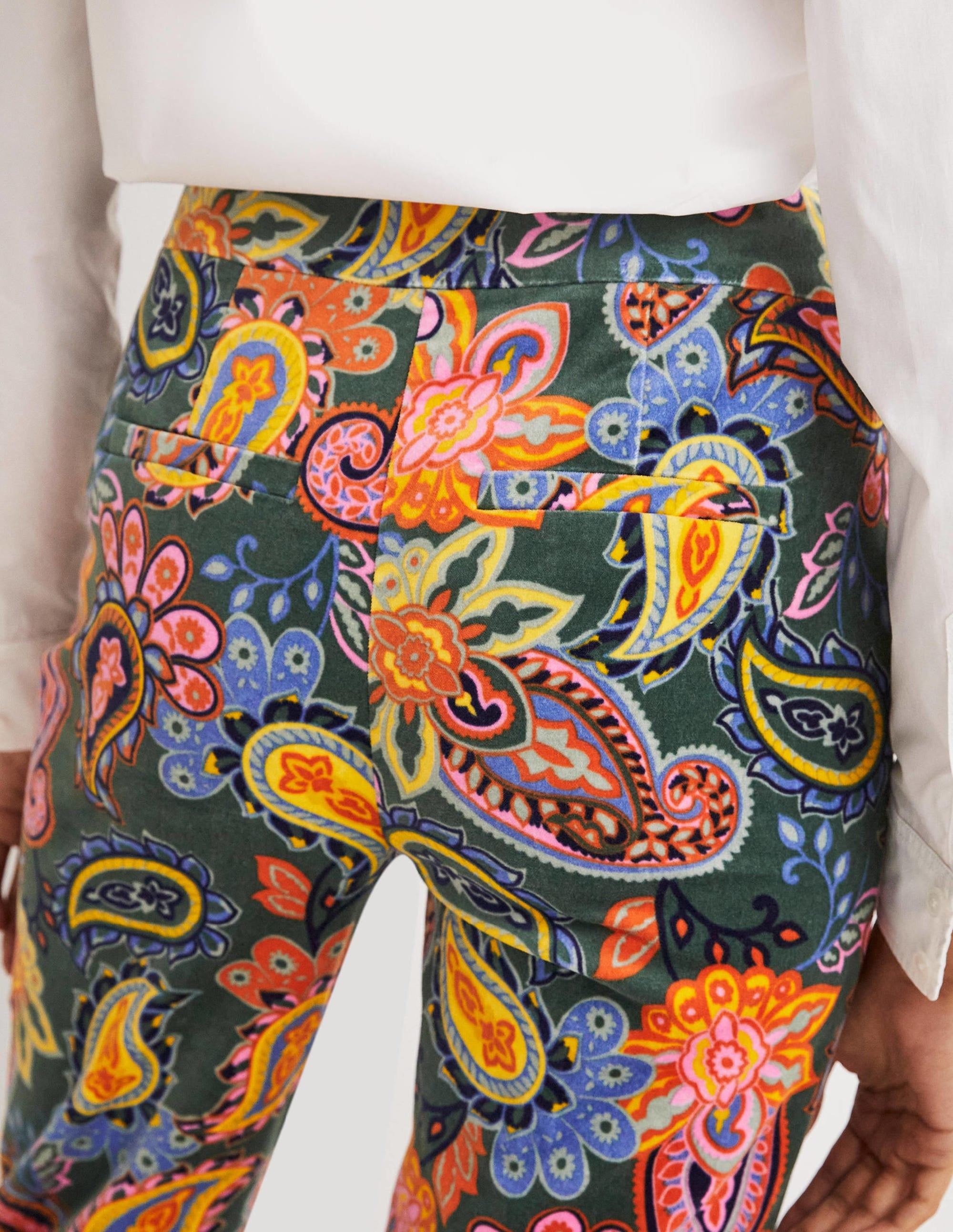 Classic Tapered Trousers-Trekking Green, Paisley Charm - Image 5