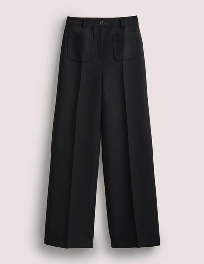 High Rise Wide Leg Trousers-Black-6
