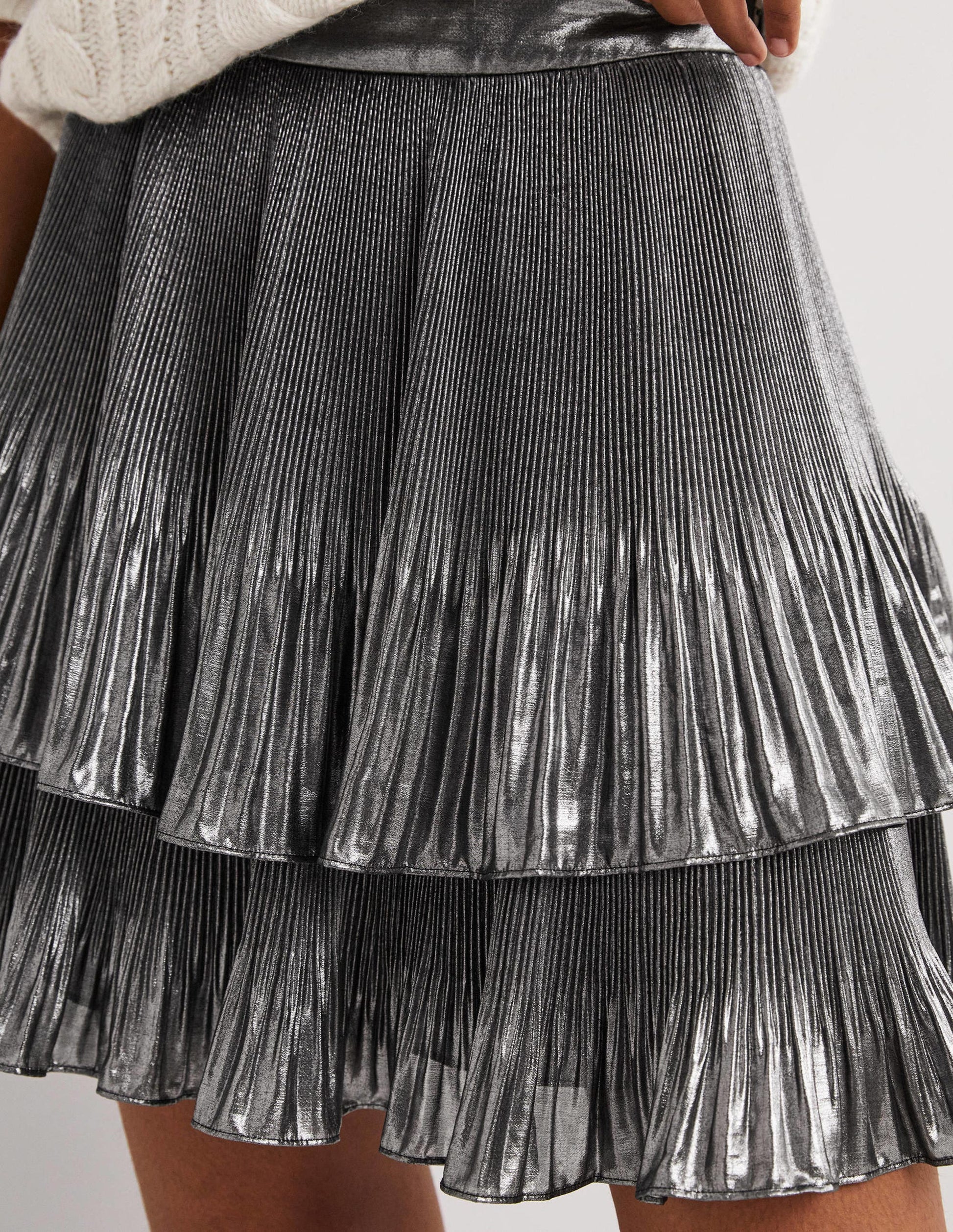 Plisse Mini Skirt-Party Metallic-2