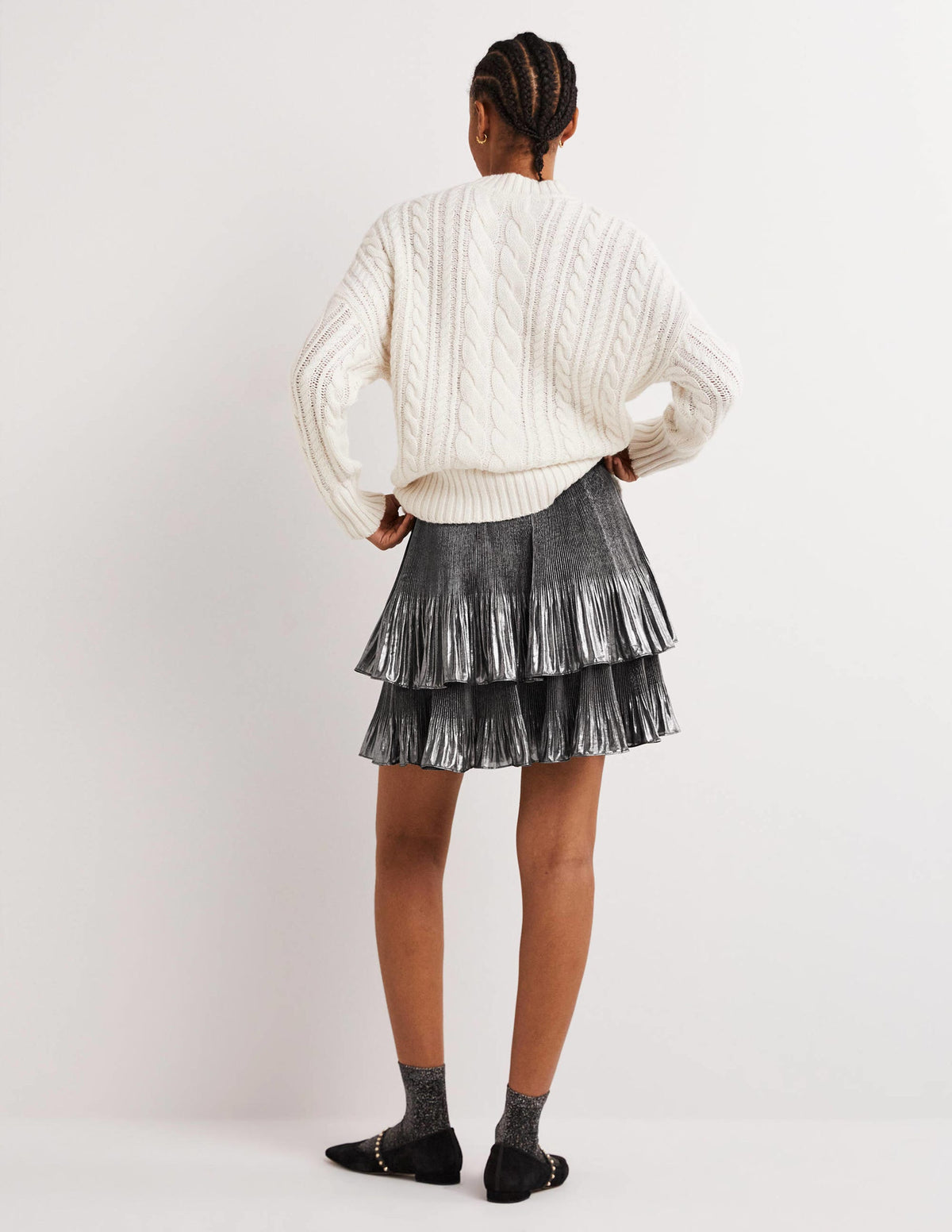 Plisse Mini Skirt-Party Metallic - Image 3