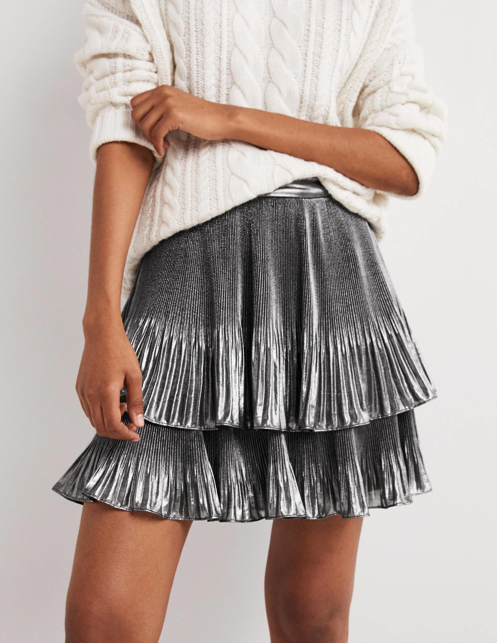 Plisse Mini Skirt-Party Metallic-4
